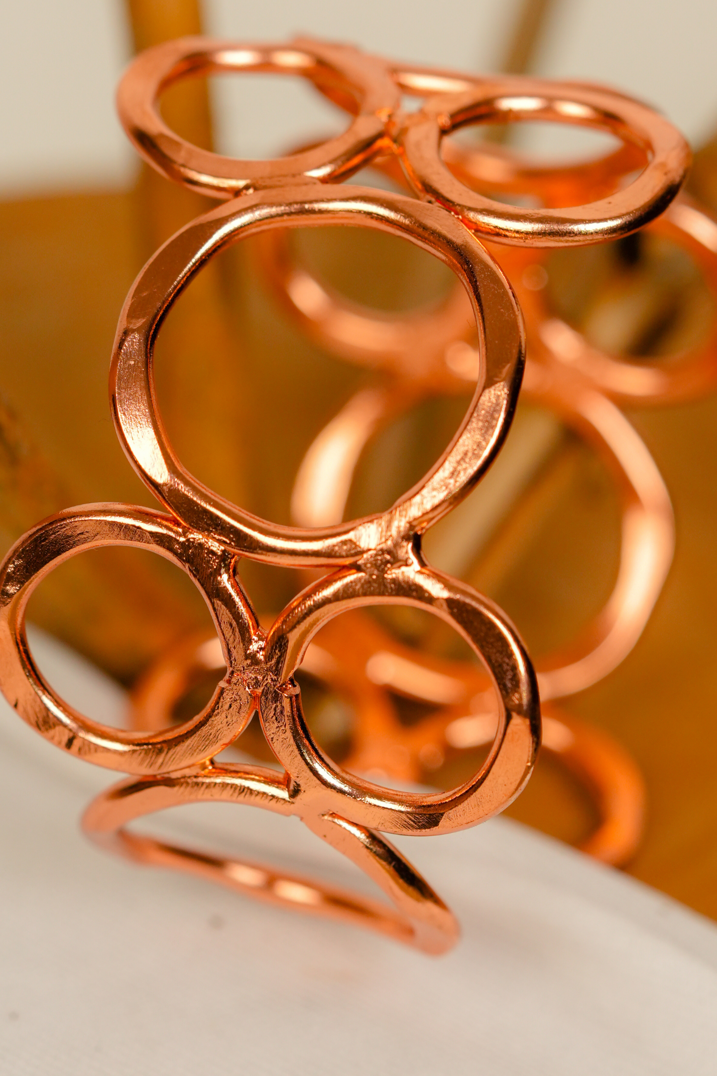 Trendy Rose-Gold Open Circle Bracelet