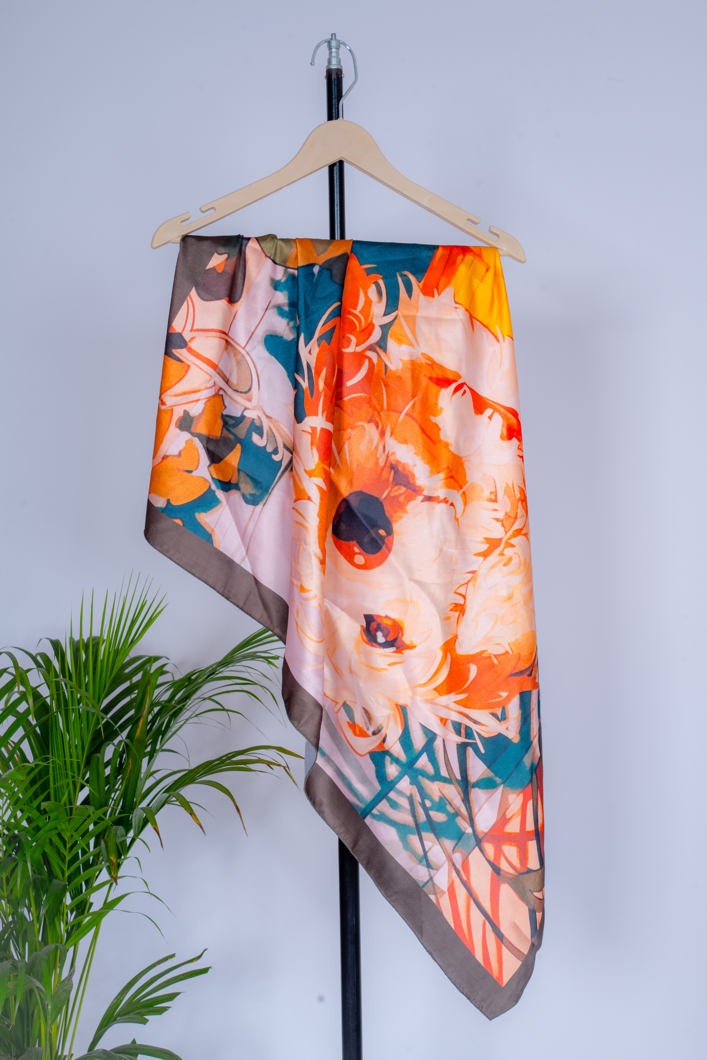 Elegant Pet Portrait Satin Scarf