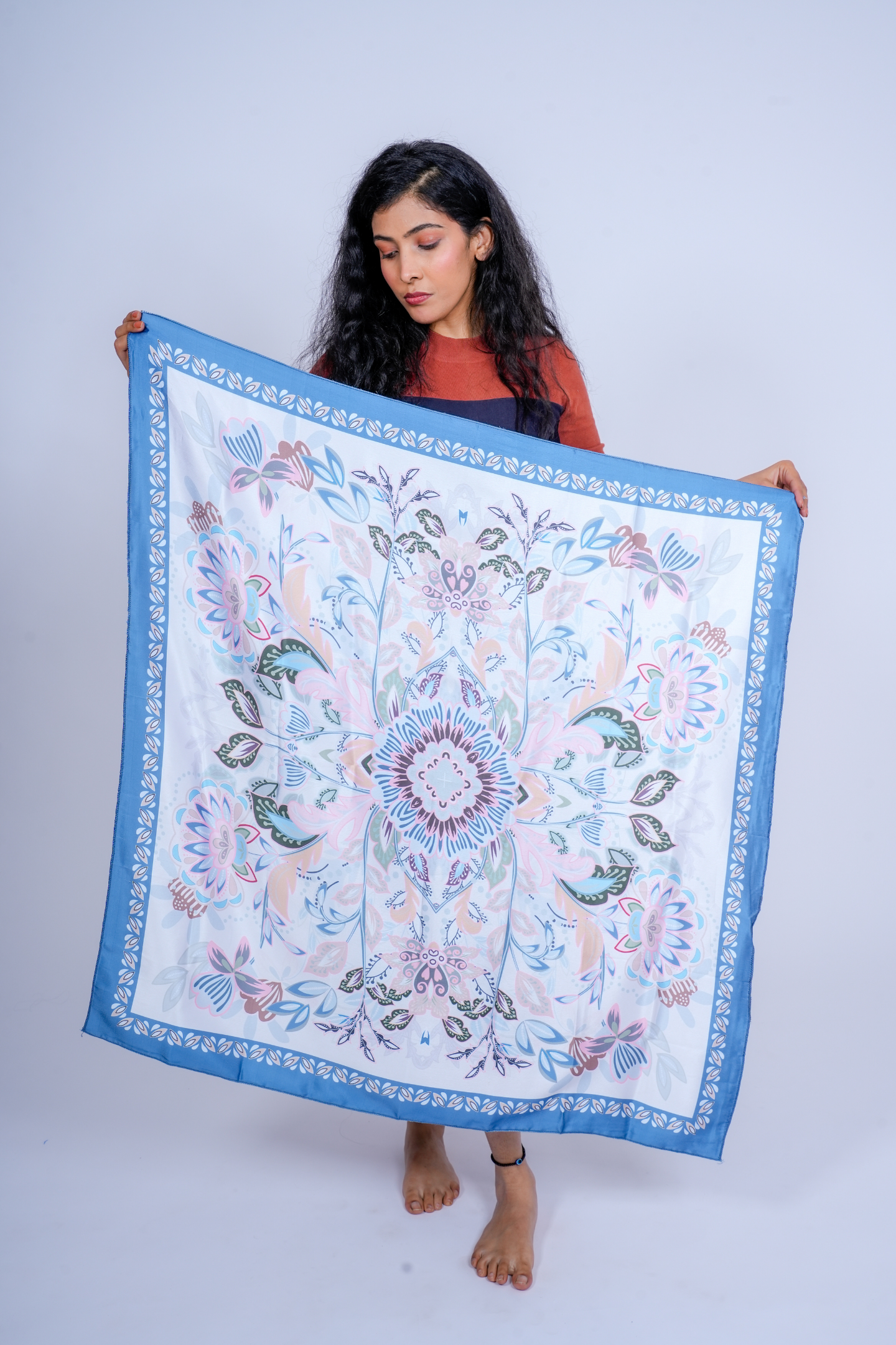 Pastel Floral Designer Scarf