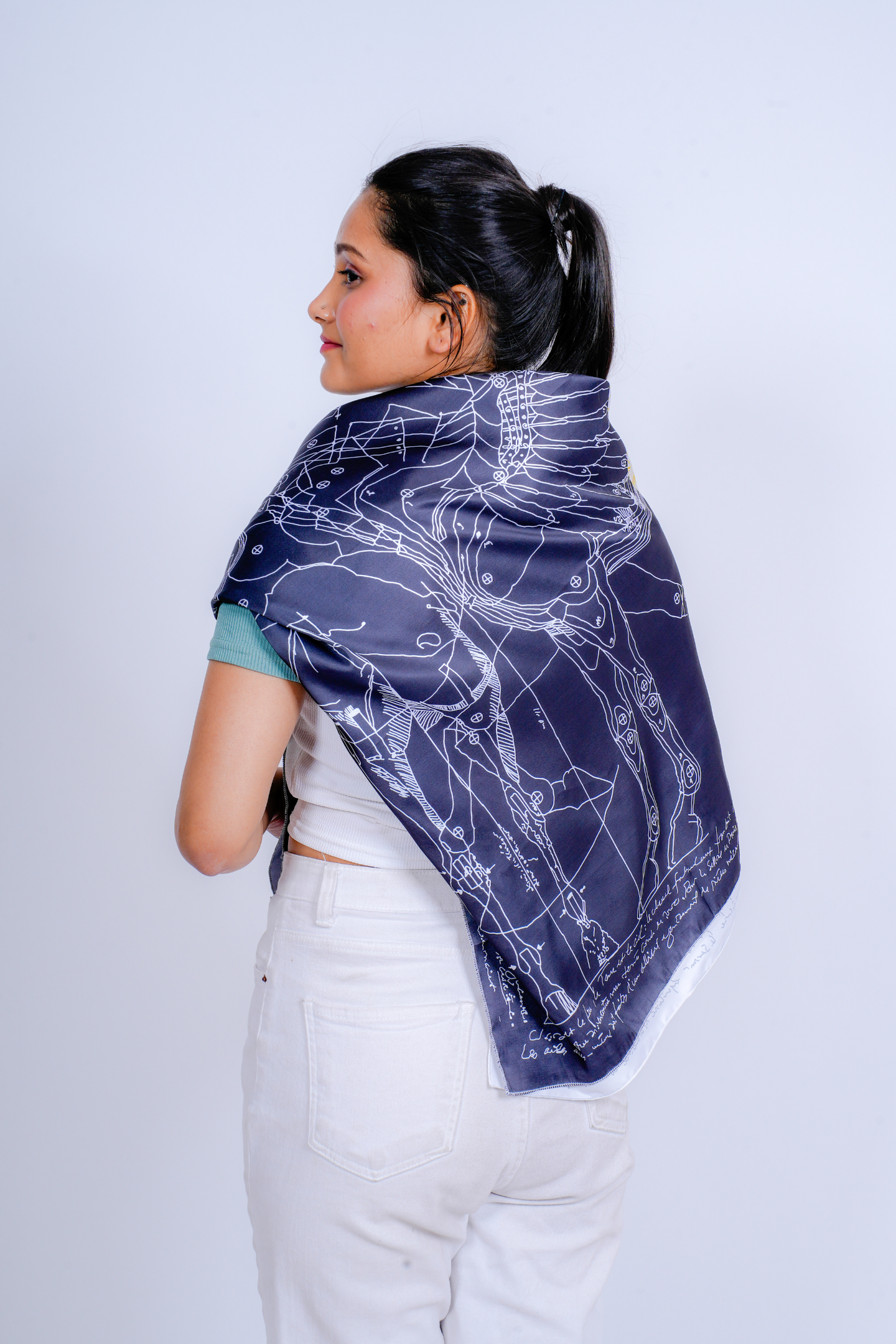 Winged Horse Satin Scarf