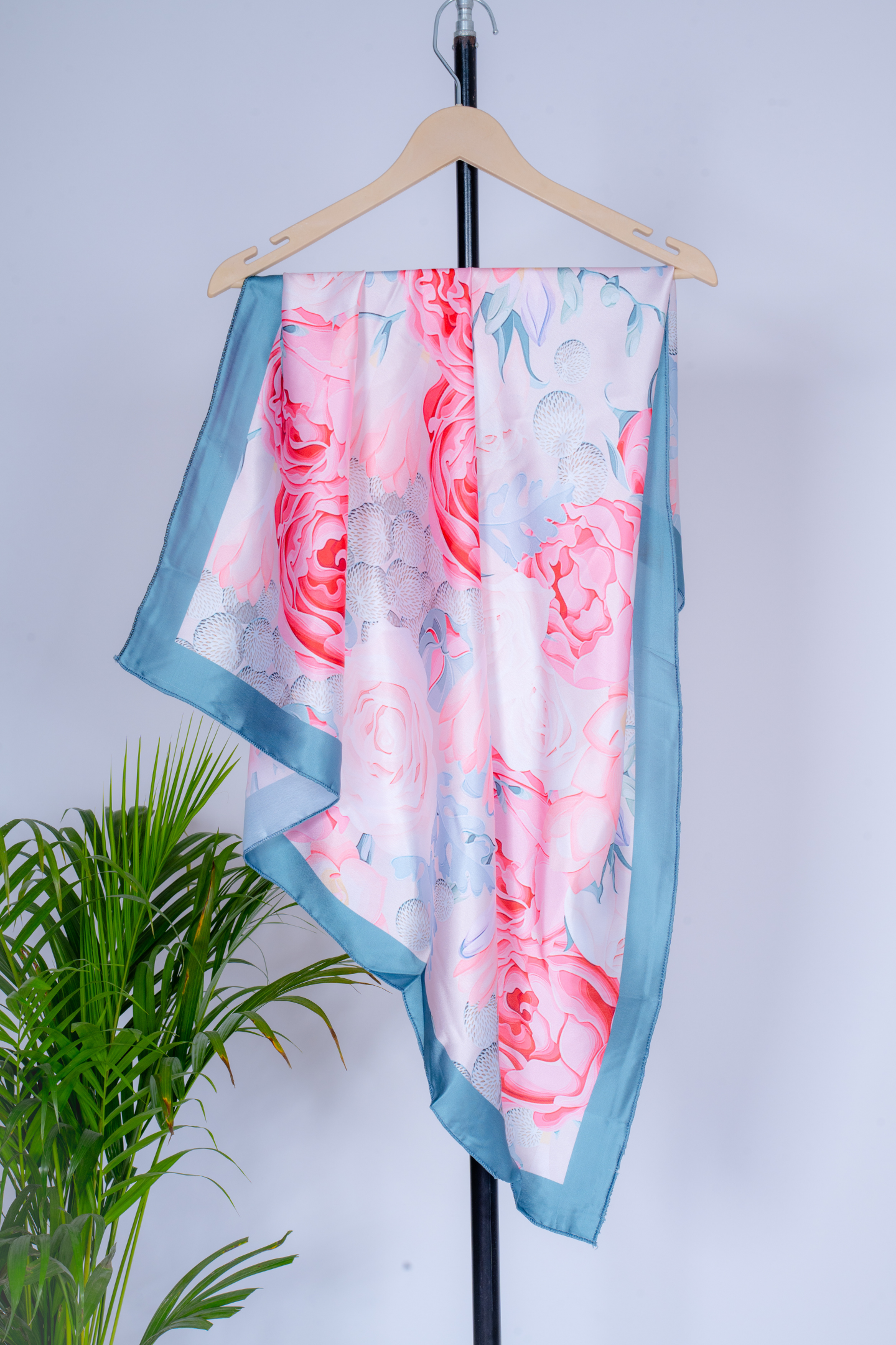 Blush Bloom Floral Satin Scarf