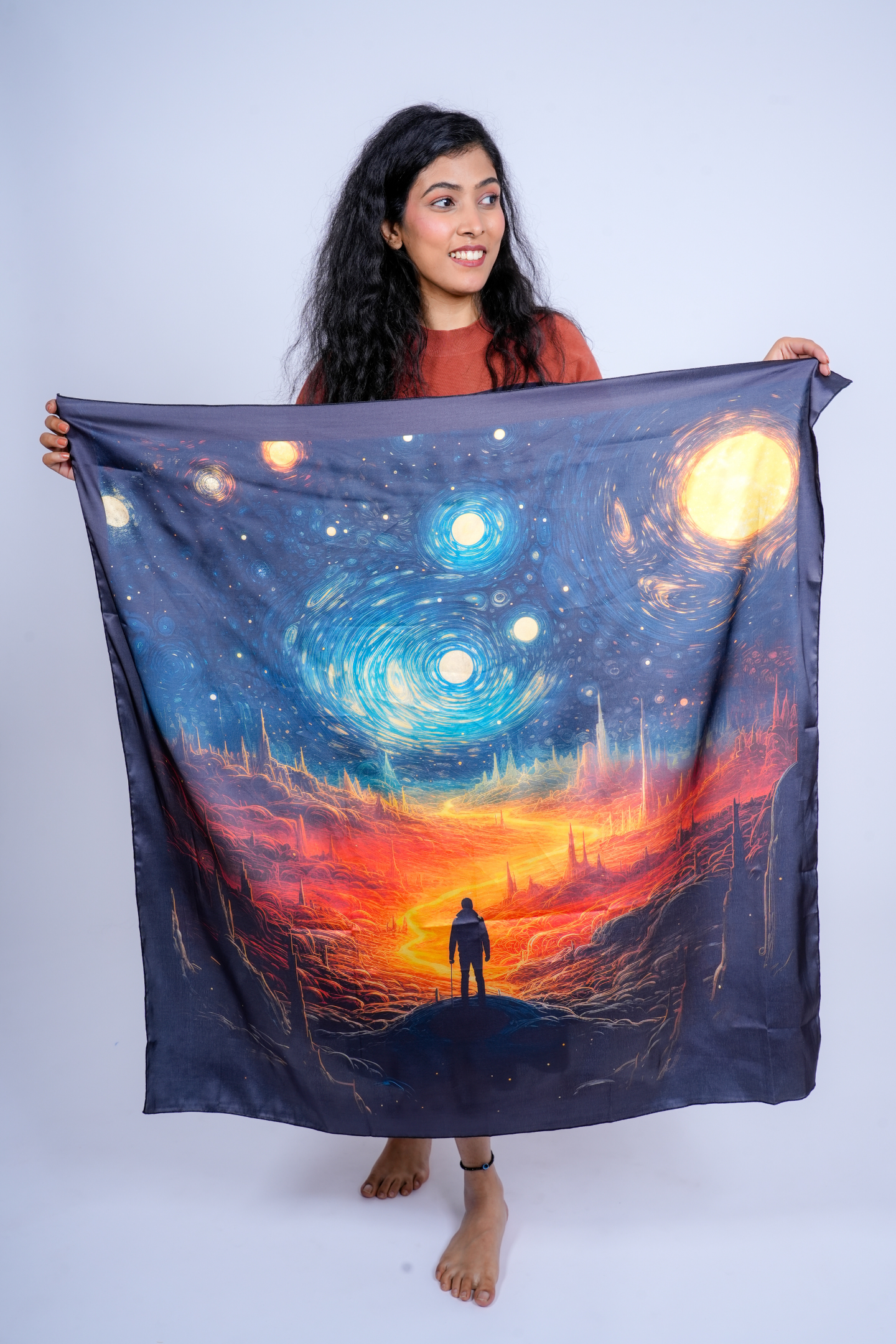 Galaxy Dreamscape Satin Scarf