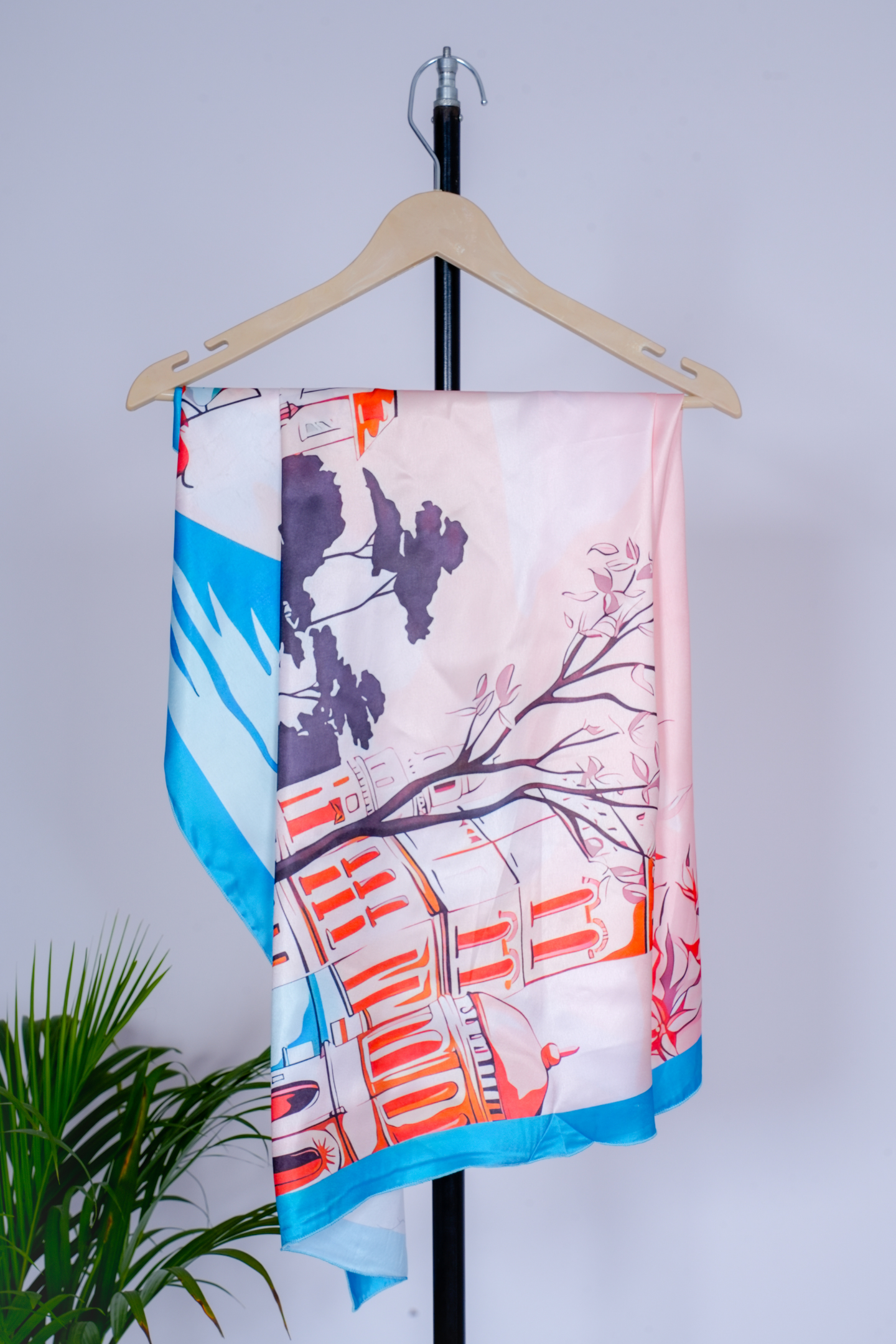 Parisian Street Scene Satin Scarf