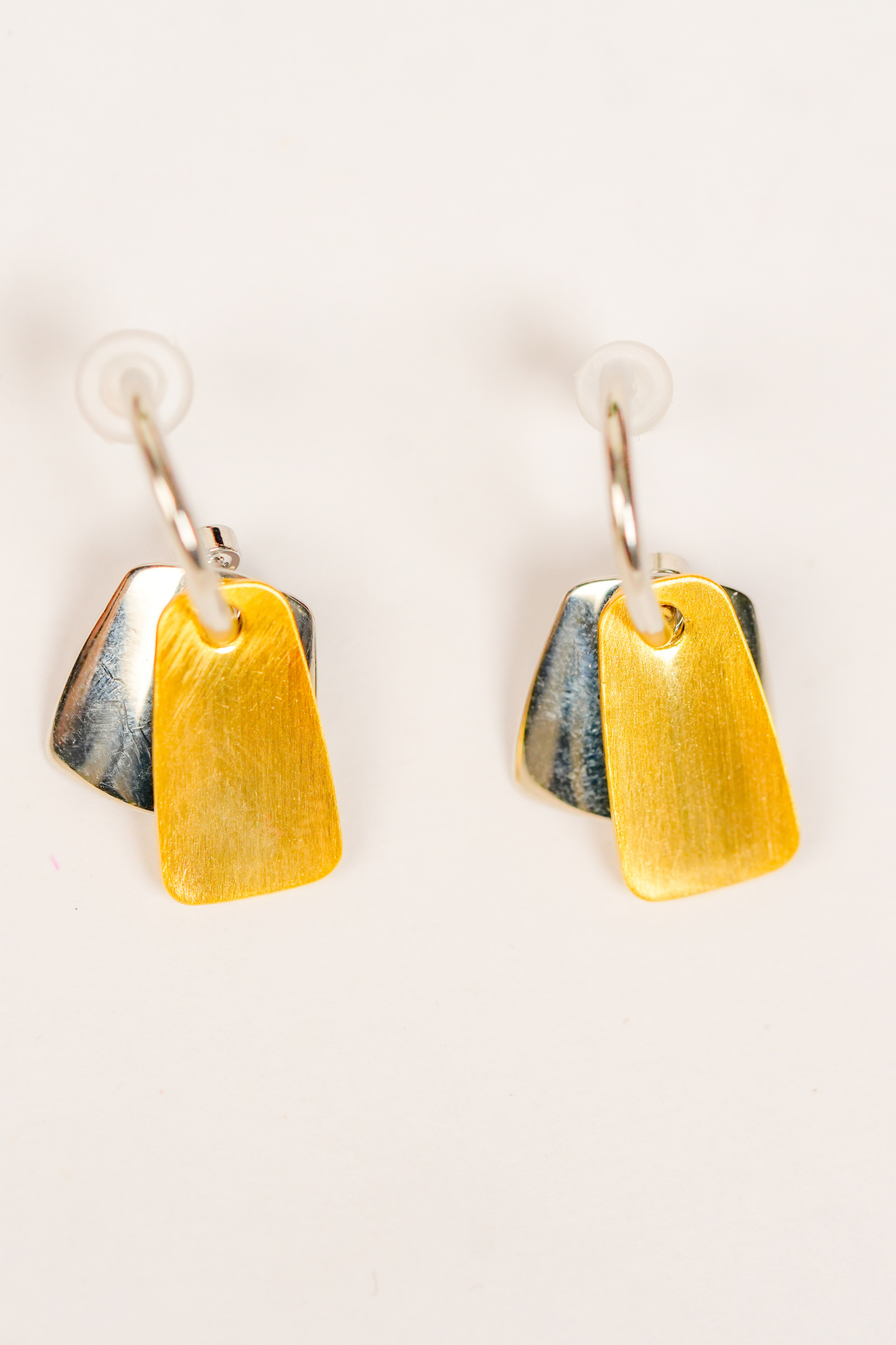 Trendy Dual-Tone Dangle Earring – Gold & Silver-Plated