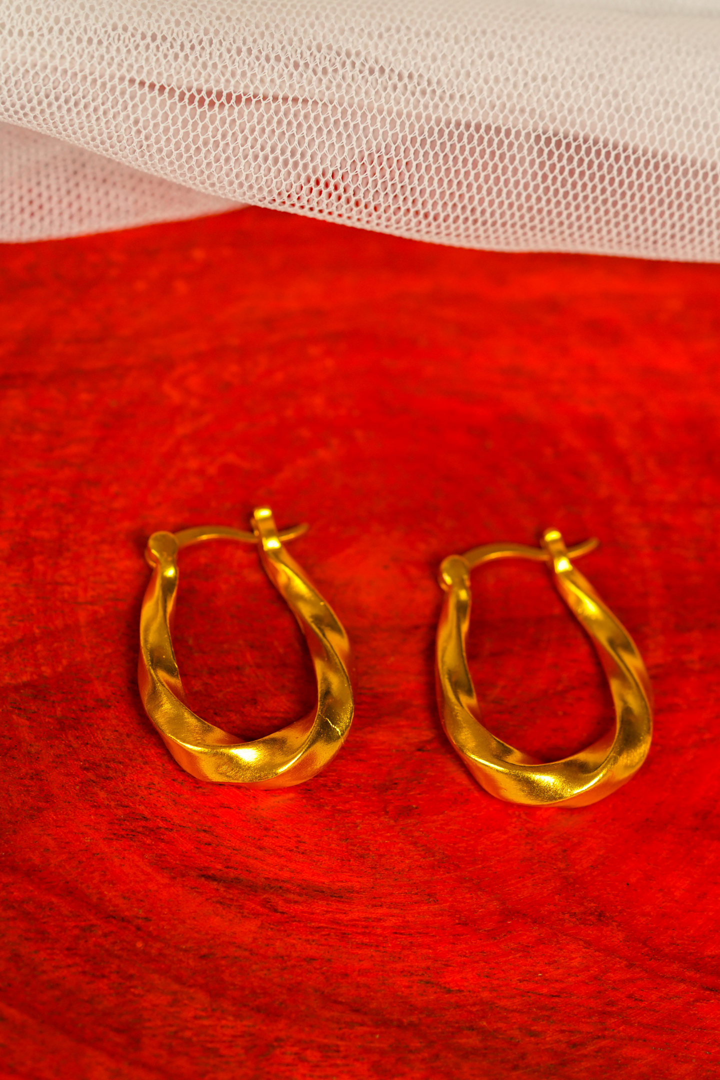 Gold-Plated Twisted Hoop Earring