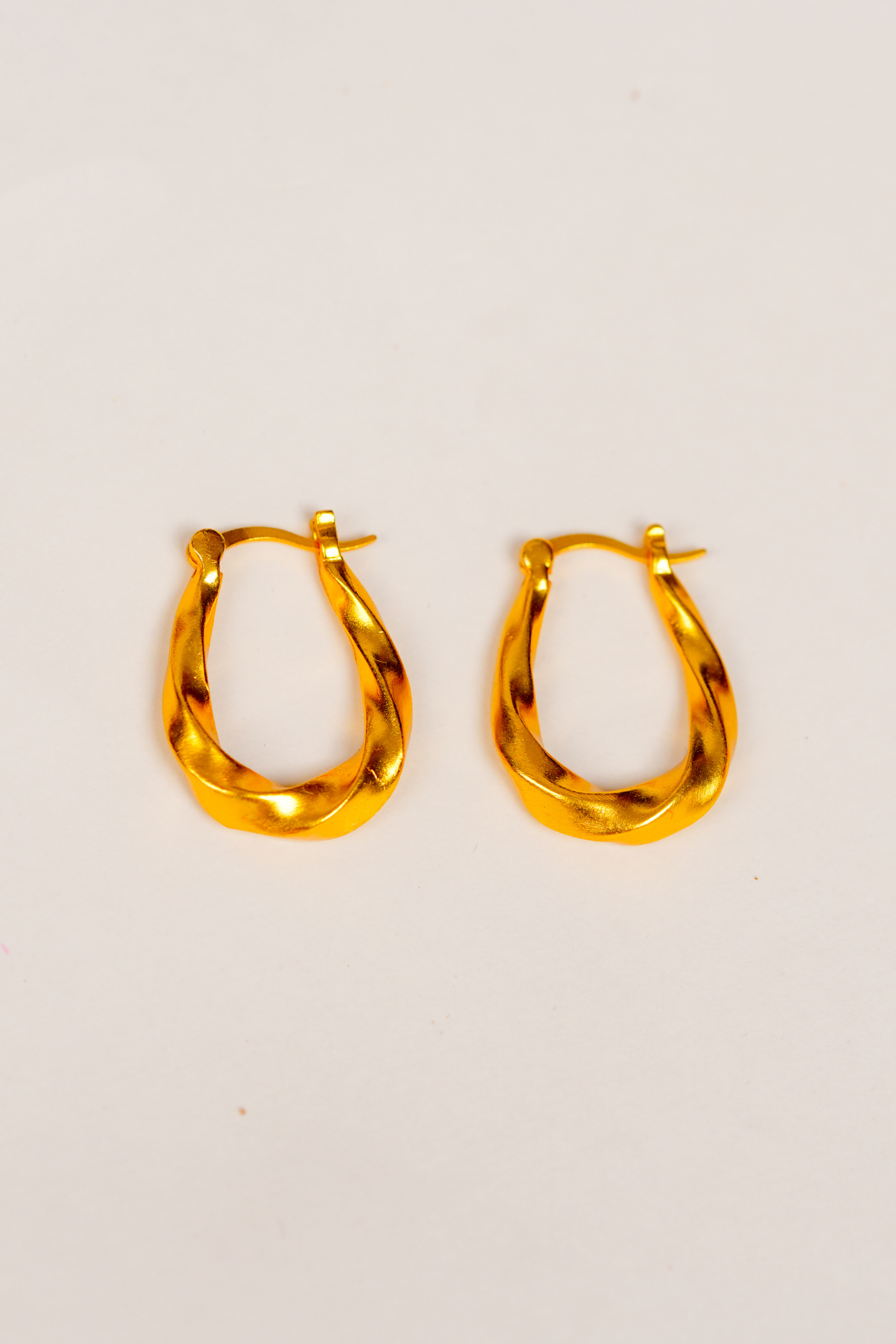 Gold-Plated Twisted Hoop Earring