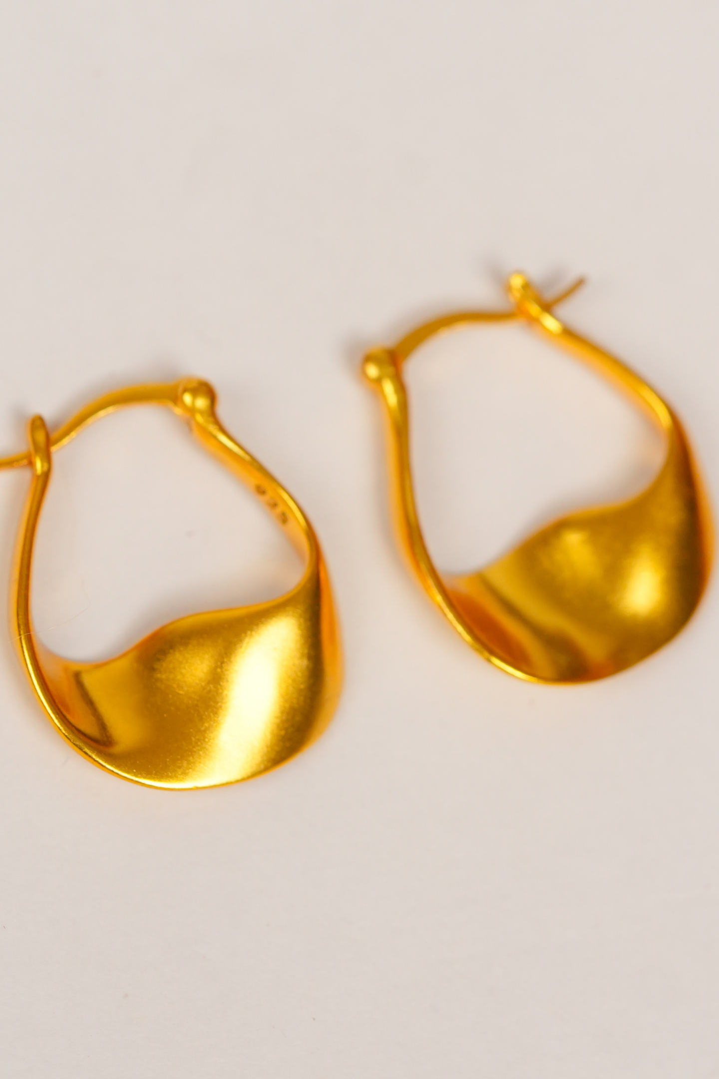 Trendy Gold-Plated Wave Hoop Earring