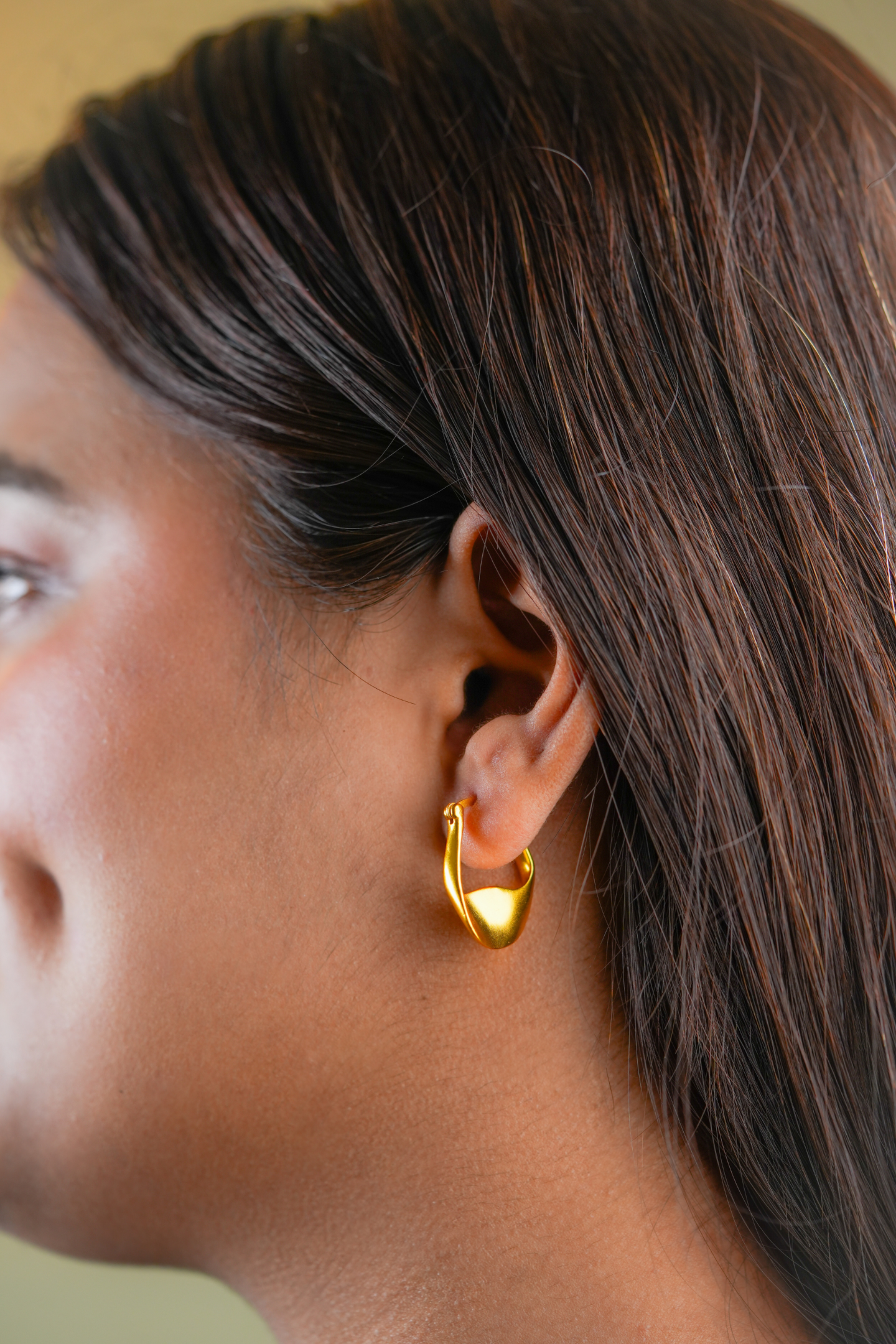 Trendy Gold-Plated Wave Hoop Earring