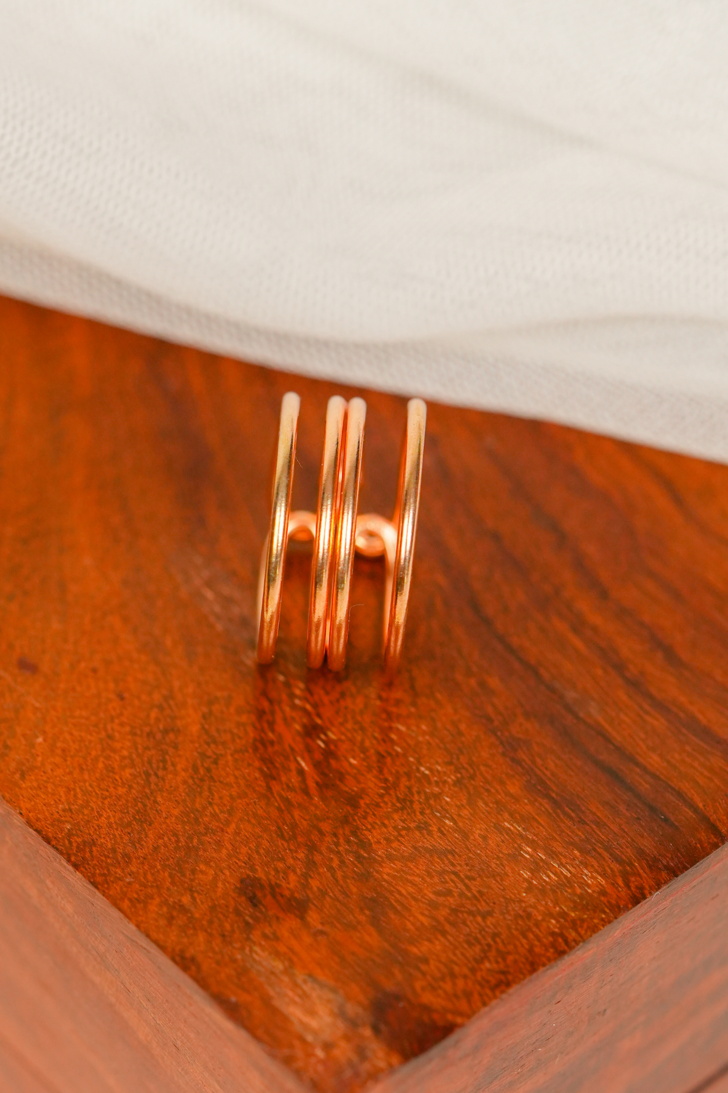 Minimalist Rose-Gold Adjustable Spiral Band