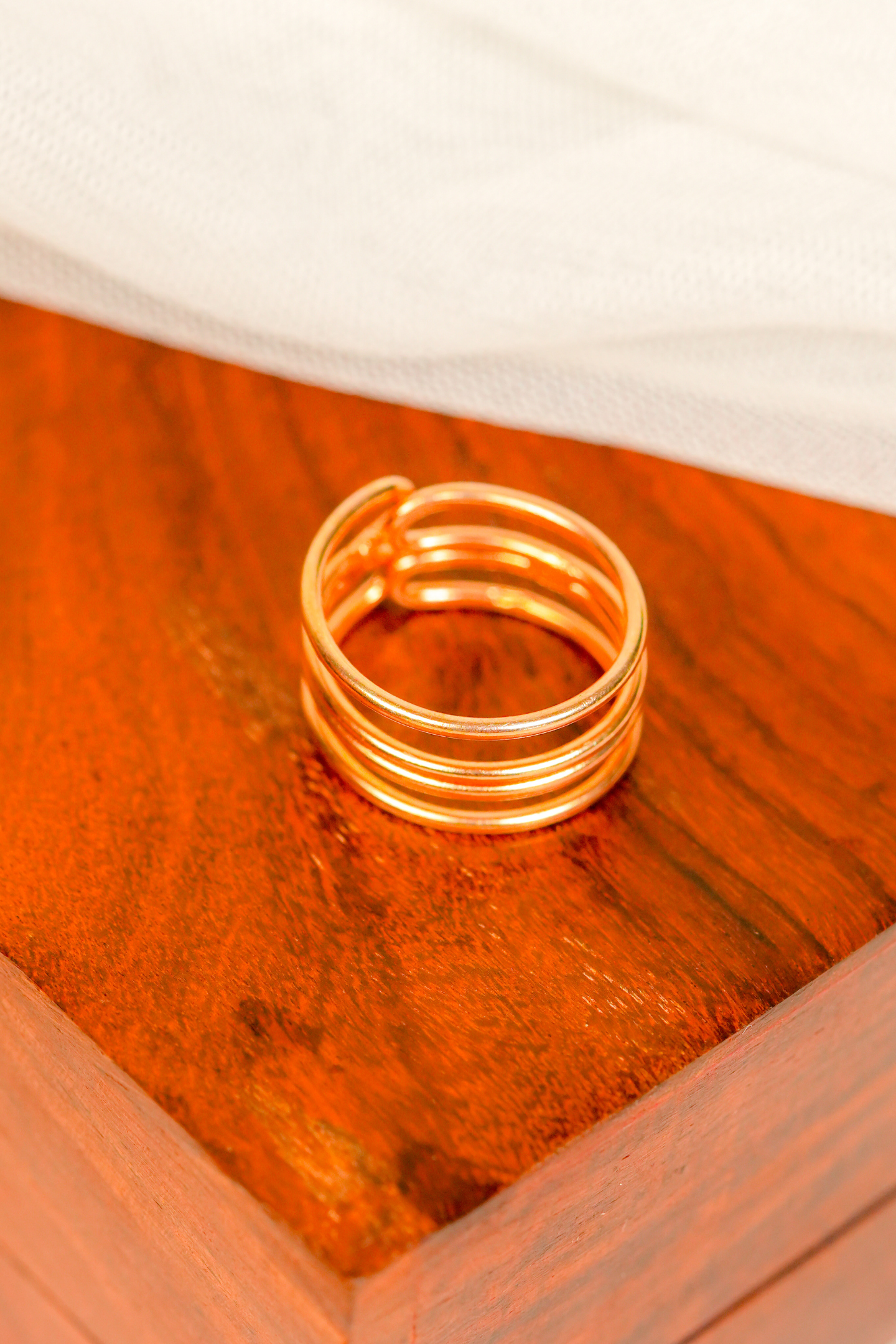 Minimalist Rose-Gold Adjustable Spiral Band