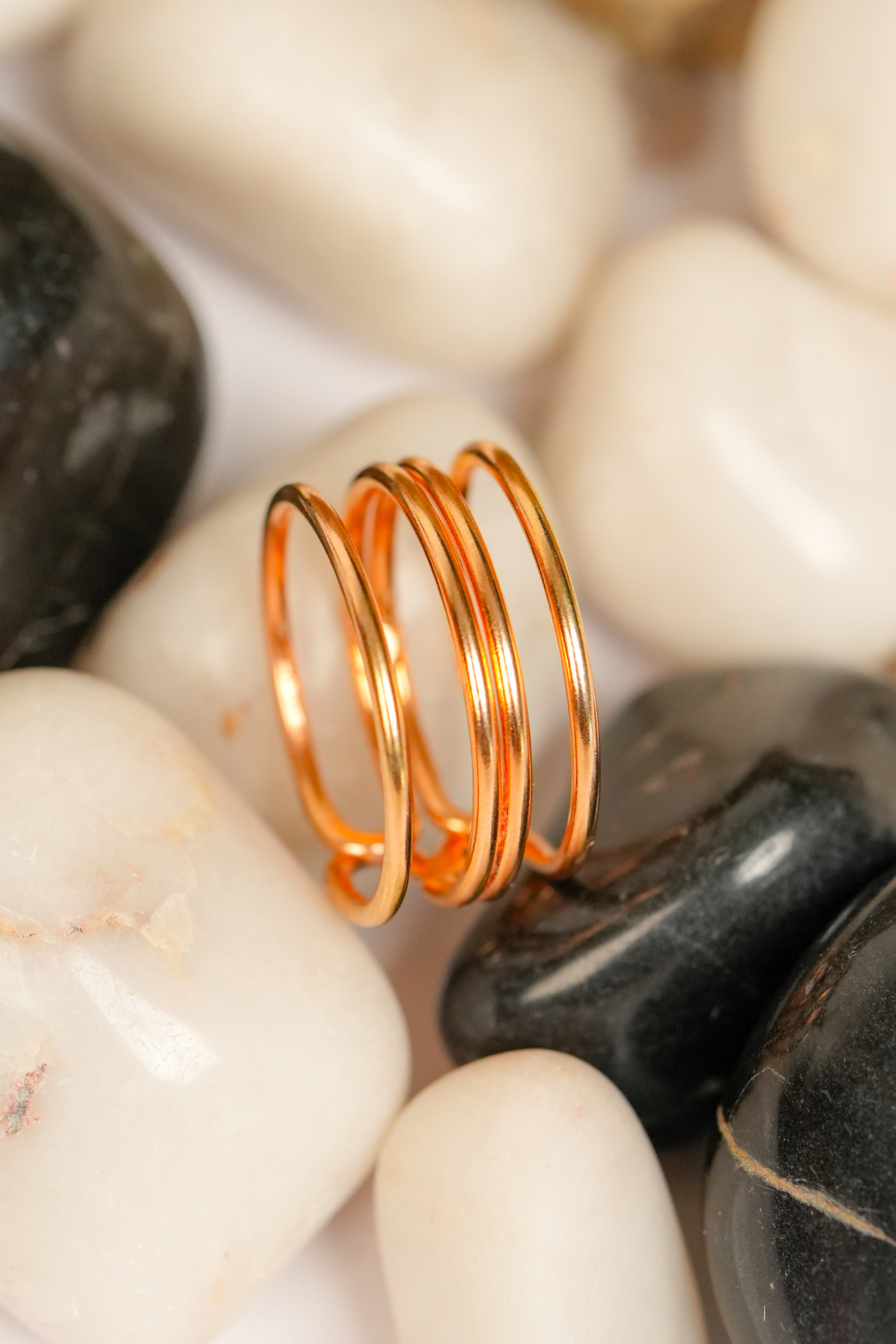 Minimalist Rose-Gold Adjustable Spiral Band