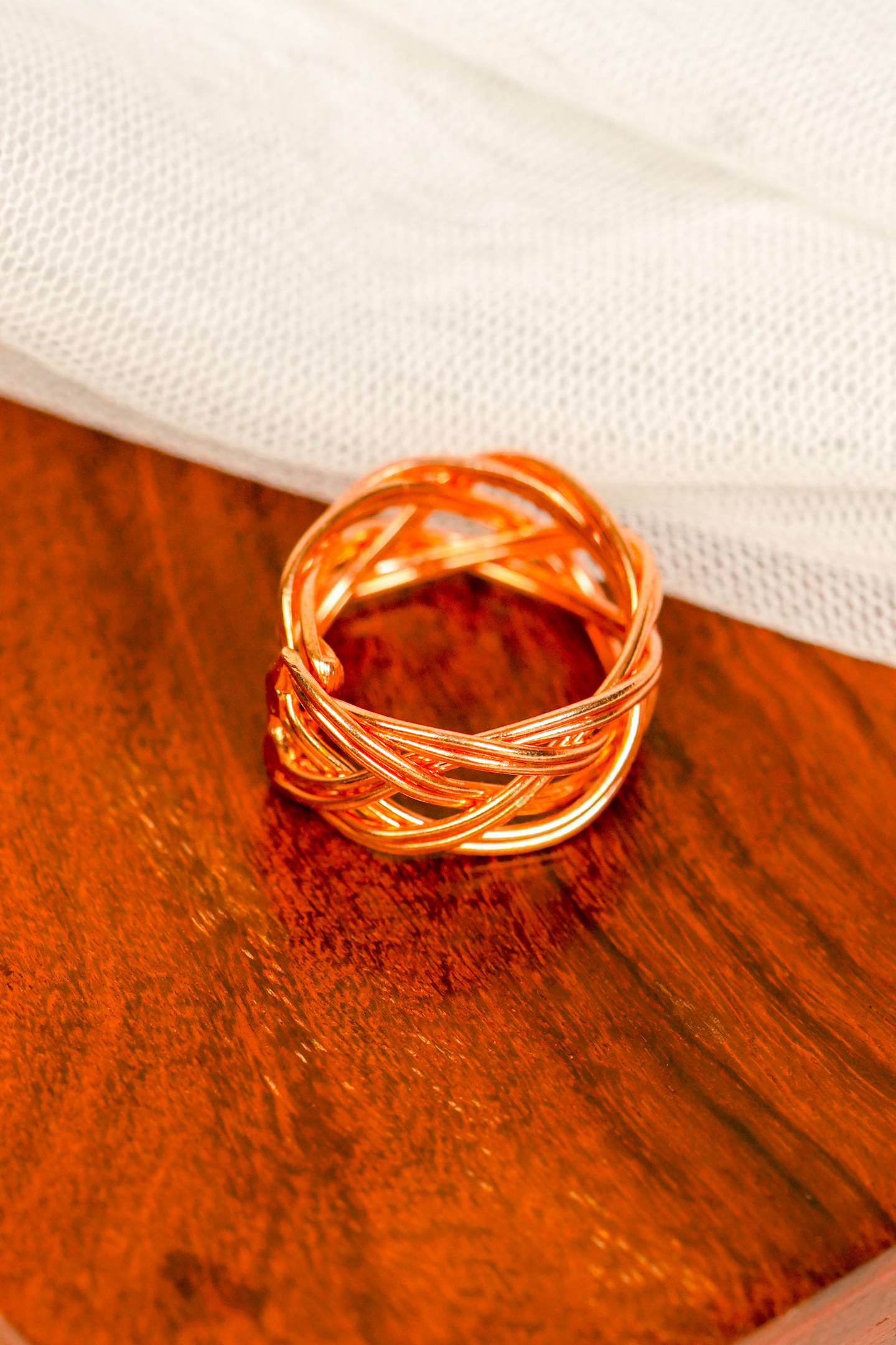 Rose-Gold Wrapped Statement Ring