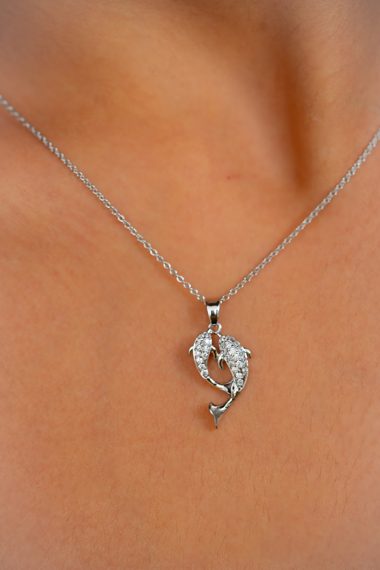 Silver-Plated Dolphin Pendant