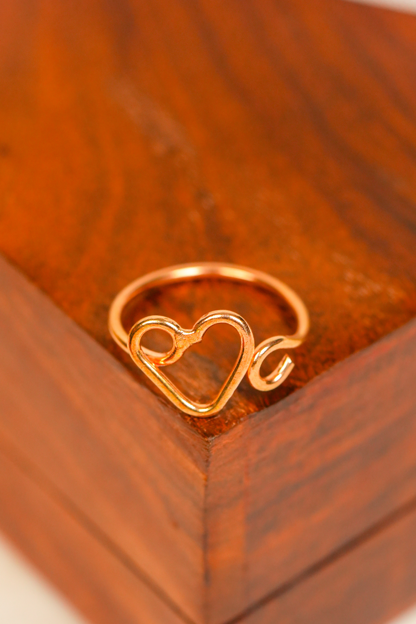 Minimalist Heart-Shaped Rose Gold Ring