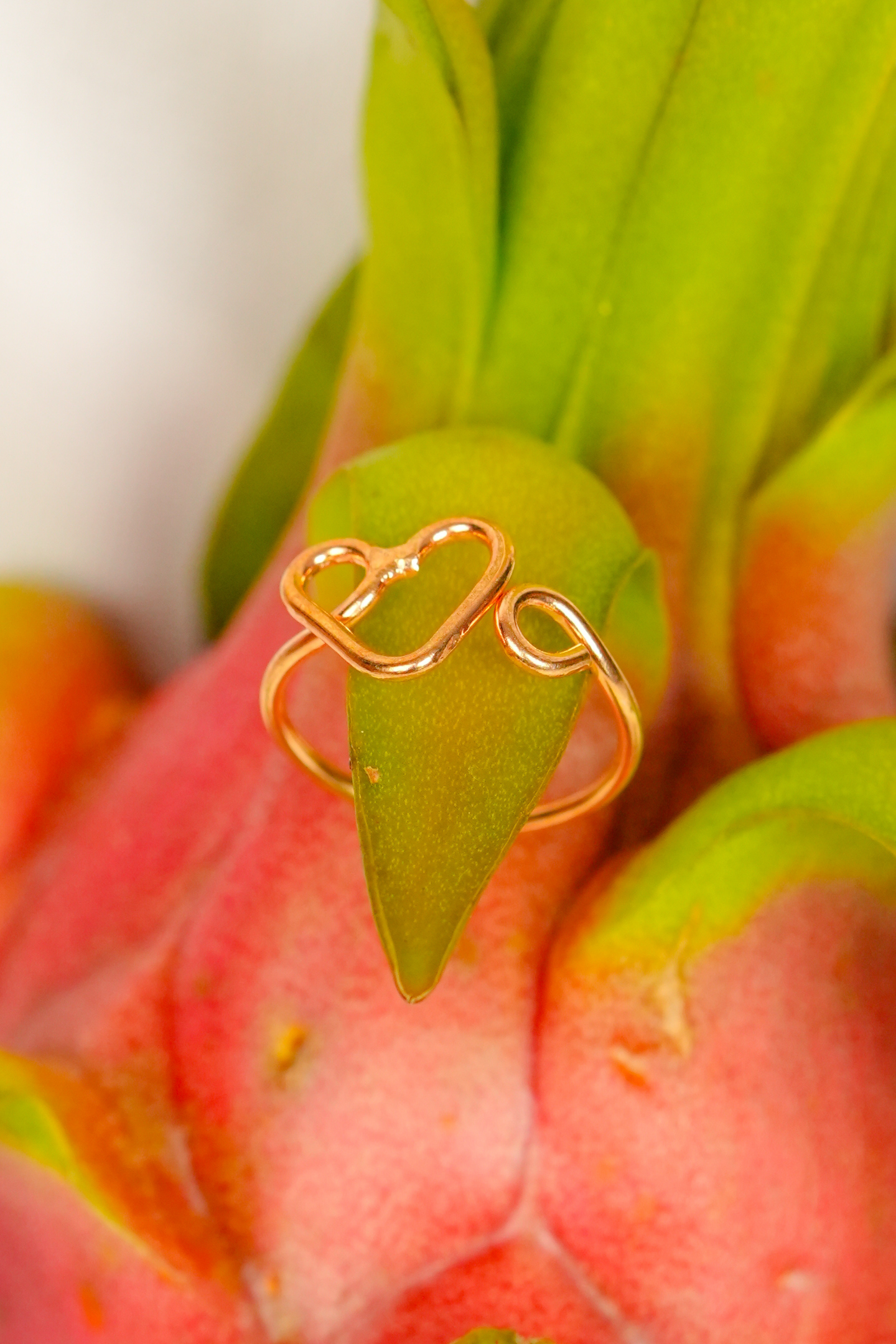 Minimalist Heart-Shaped Rose Gold Ring