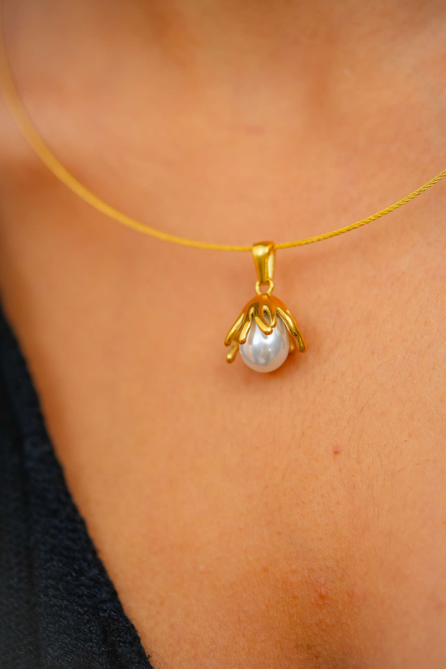 Gold-Plated with Pearl Pendant