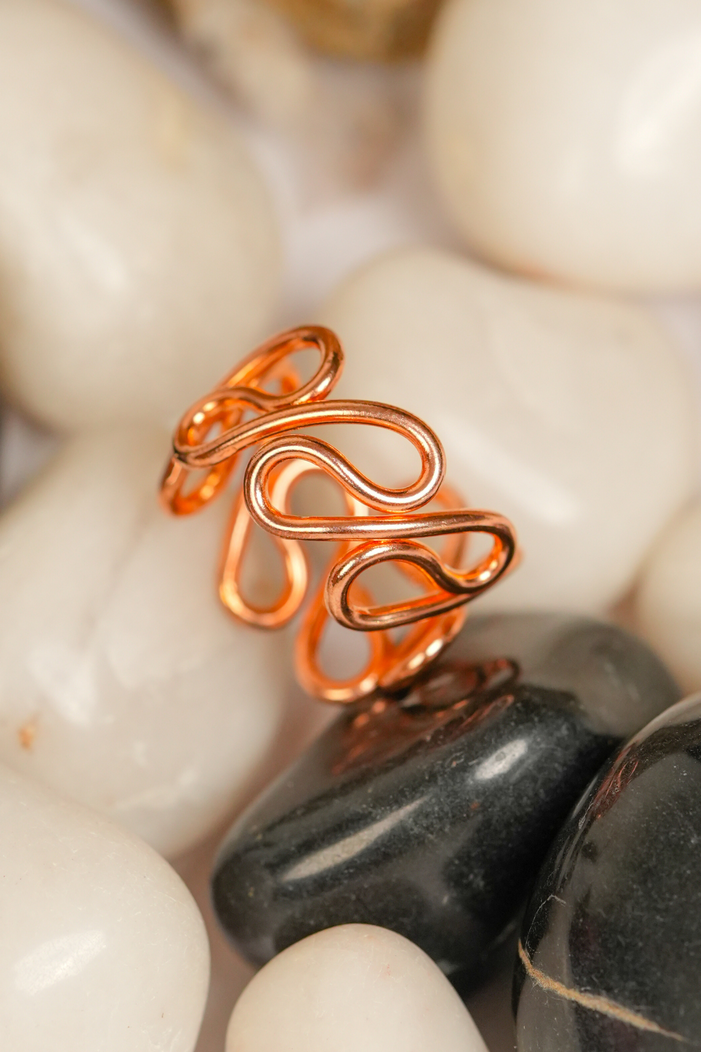 Rose-Gold Boho Style Swirl Ring