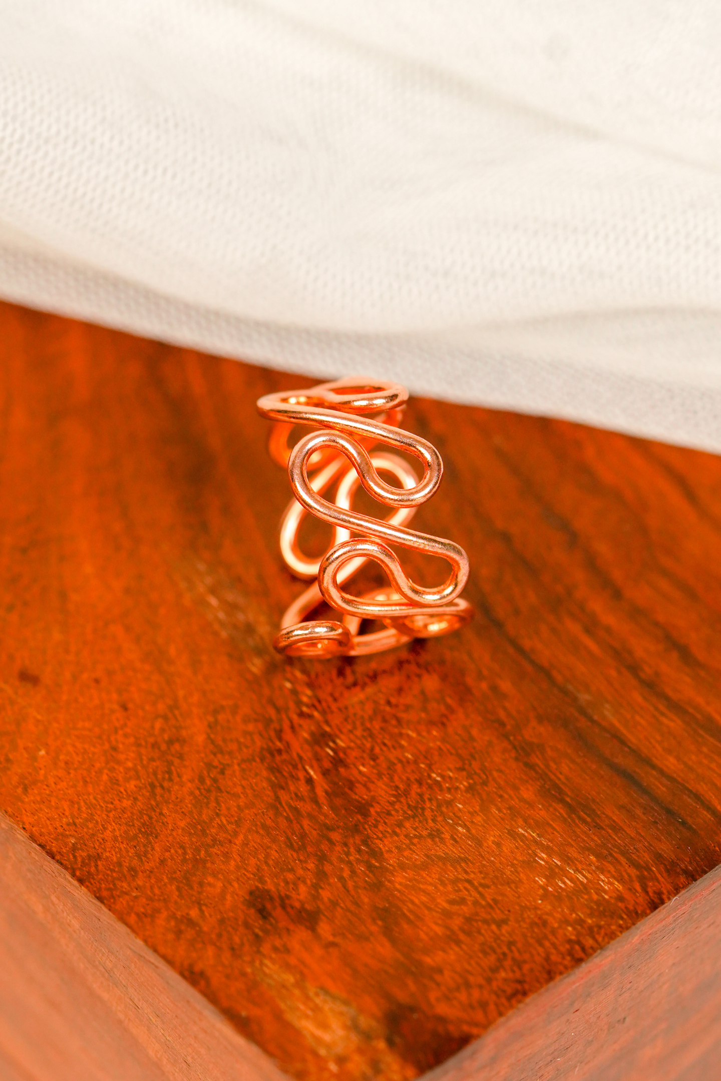Rose-Gold Boho Style Swirl Ring