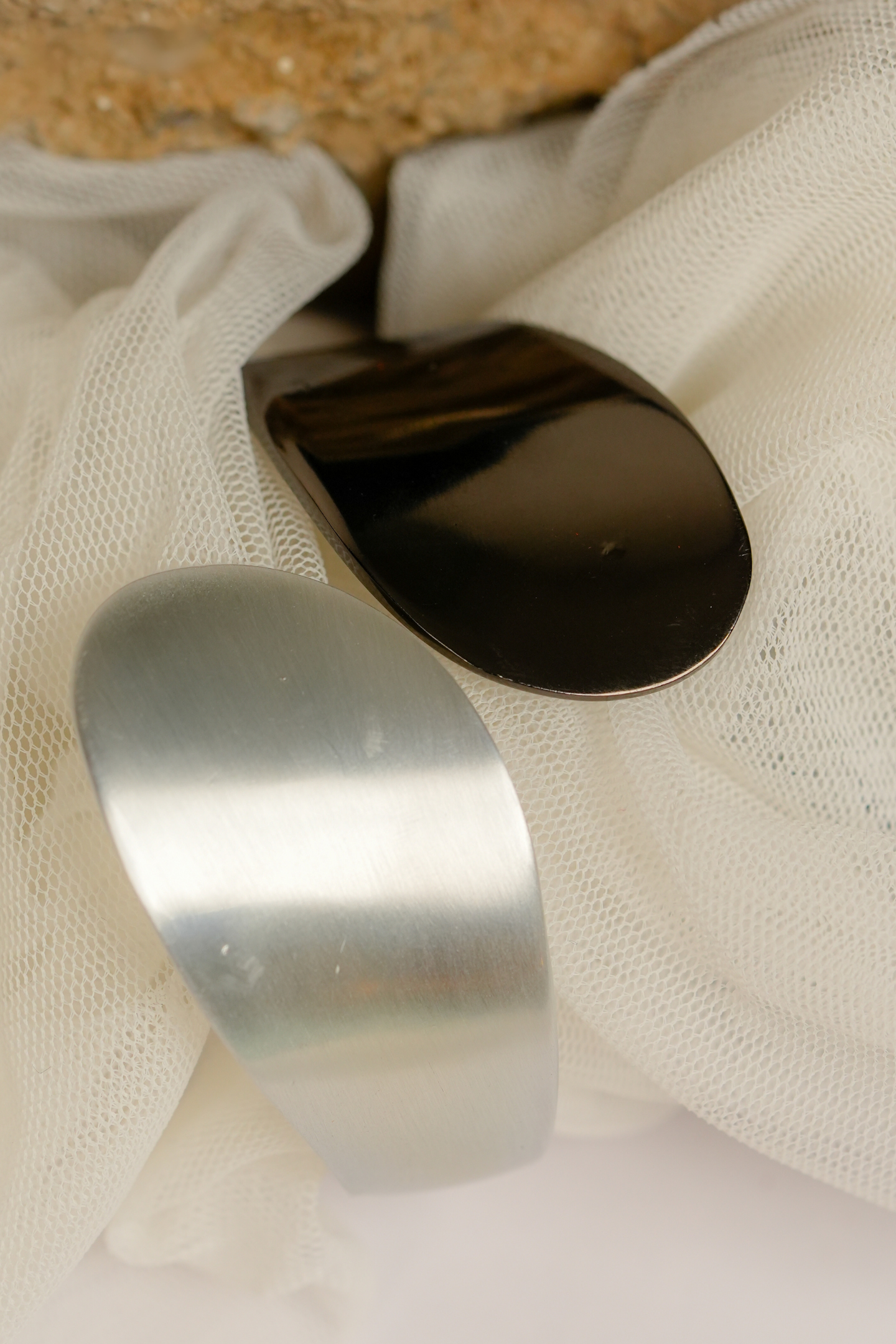 Modern Two-Tone Silver-Plated Bracelet-Black