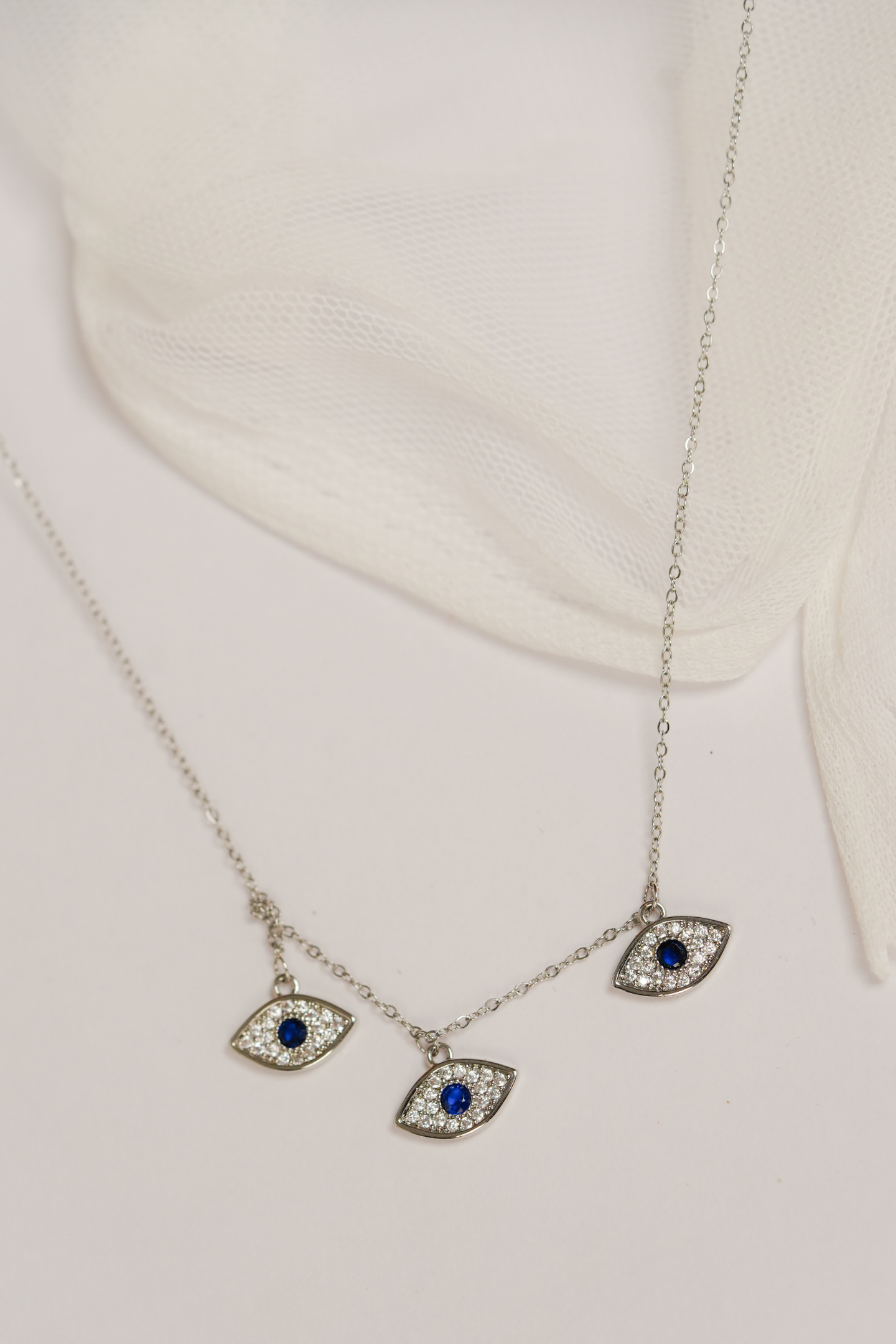 Silver-Plated Evil Eye Pendant