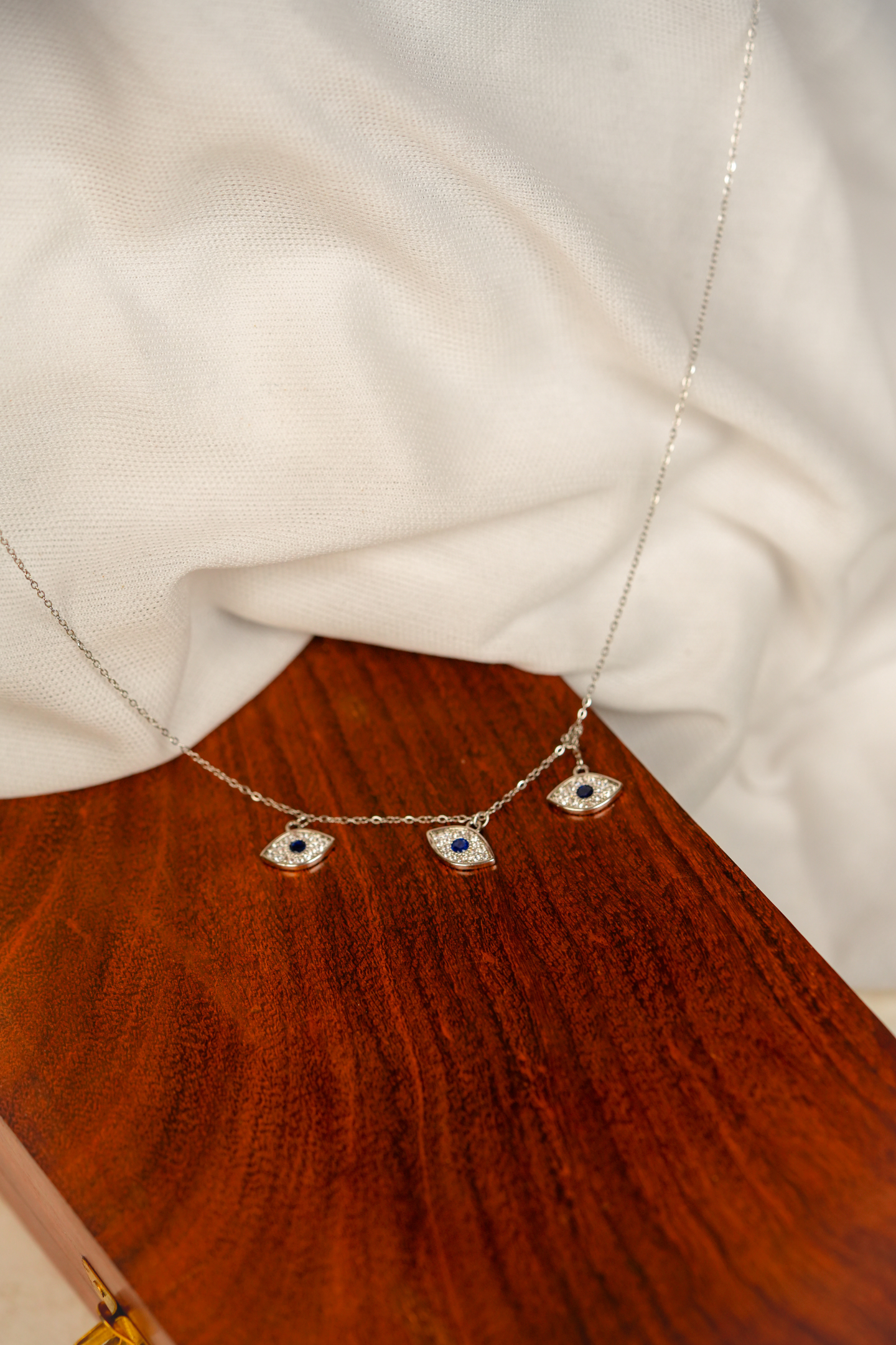 Silver-Plated Evil Eye Pendant