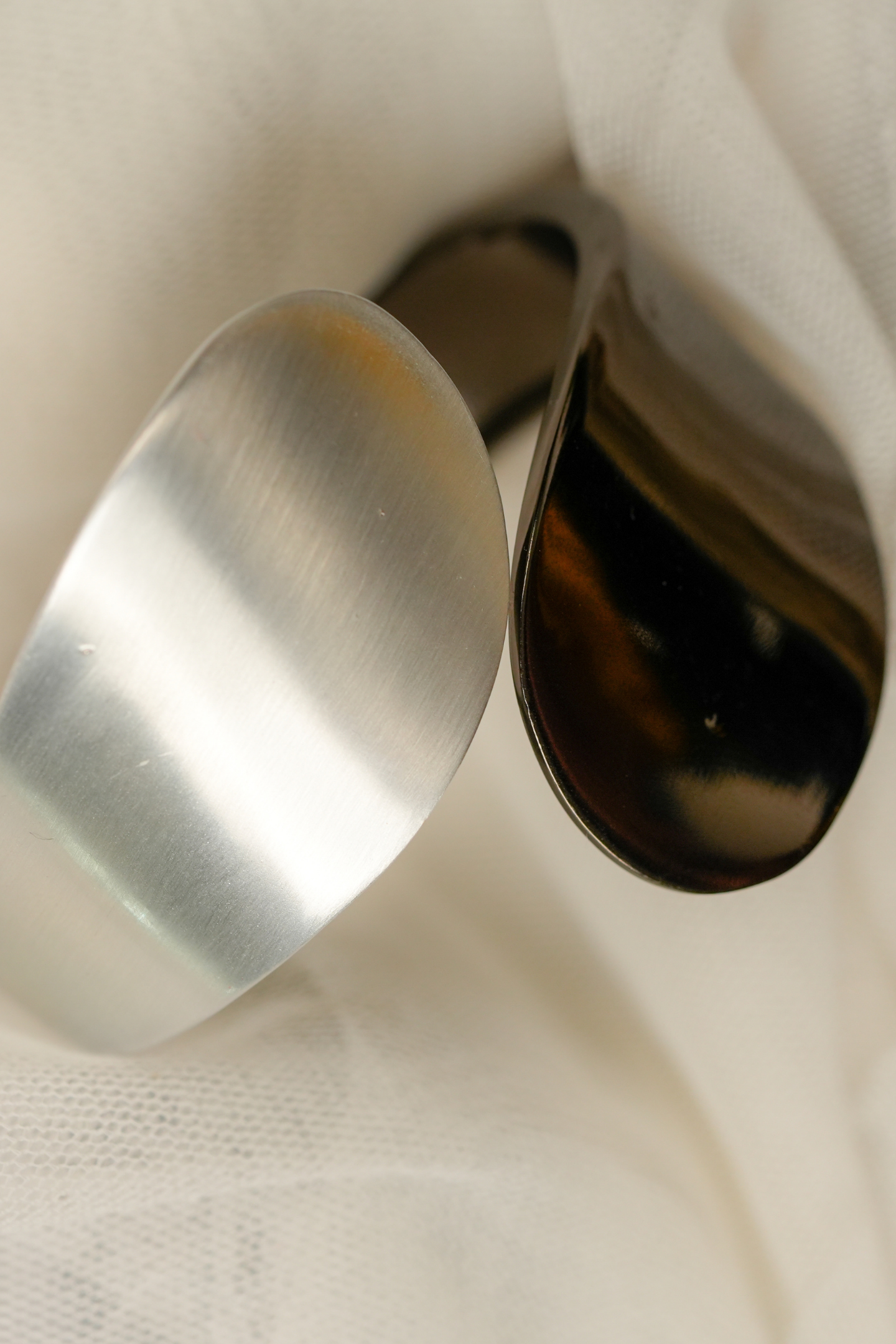 Modern Two-Tone Silver-Plated Bracelet-Black