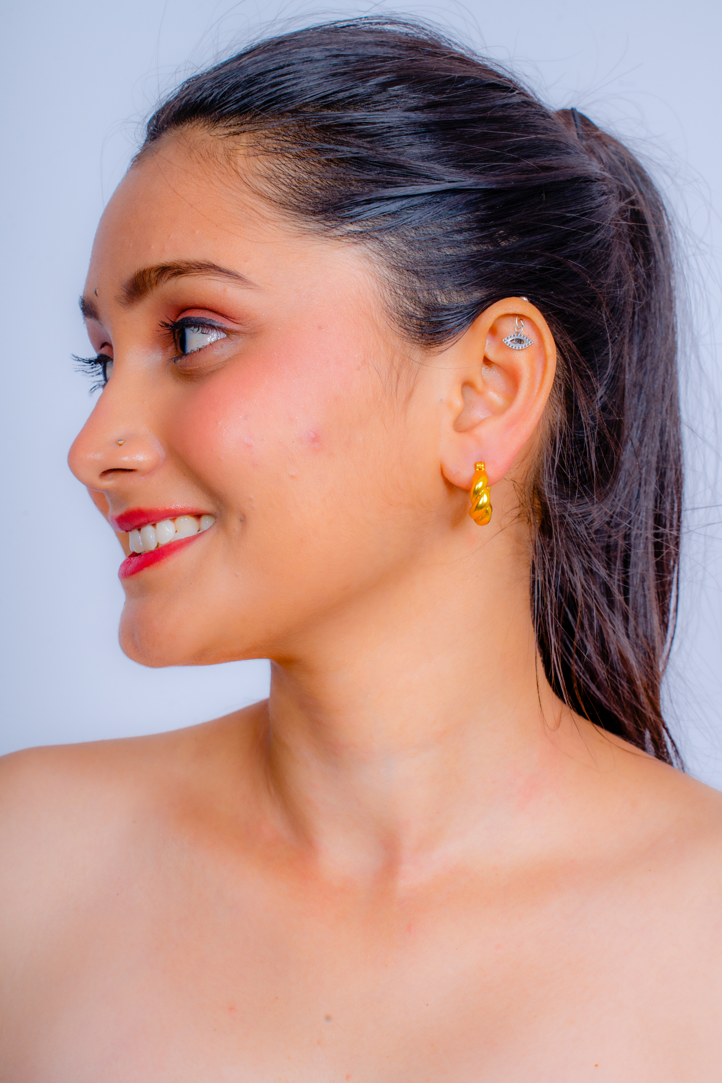 Chunky Twisted Gold-Plated Hoop Earring