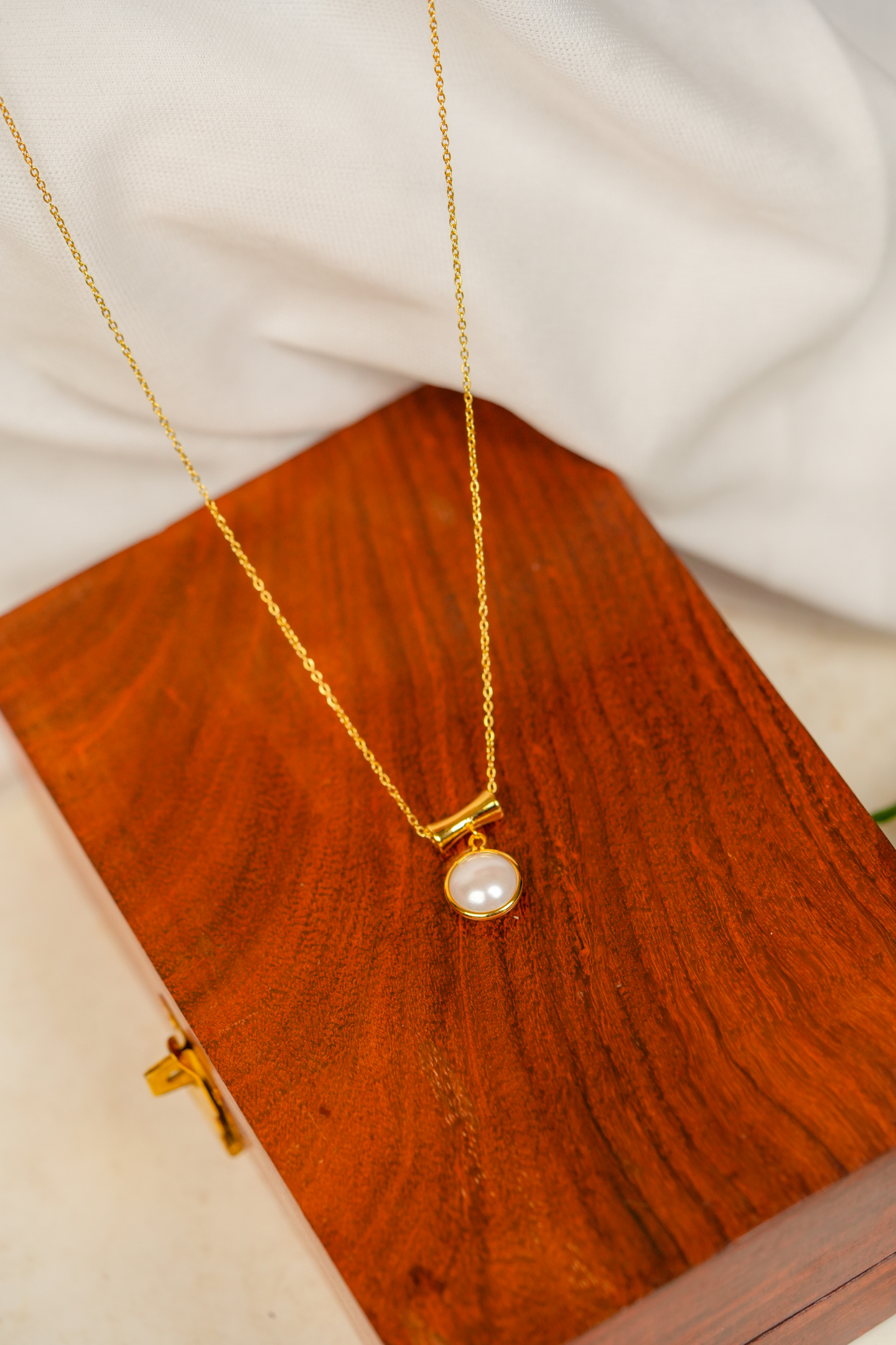 Gold-Plated Pendant with Pearl