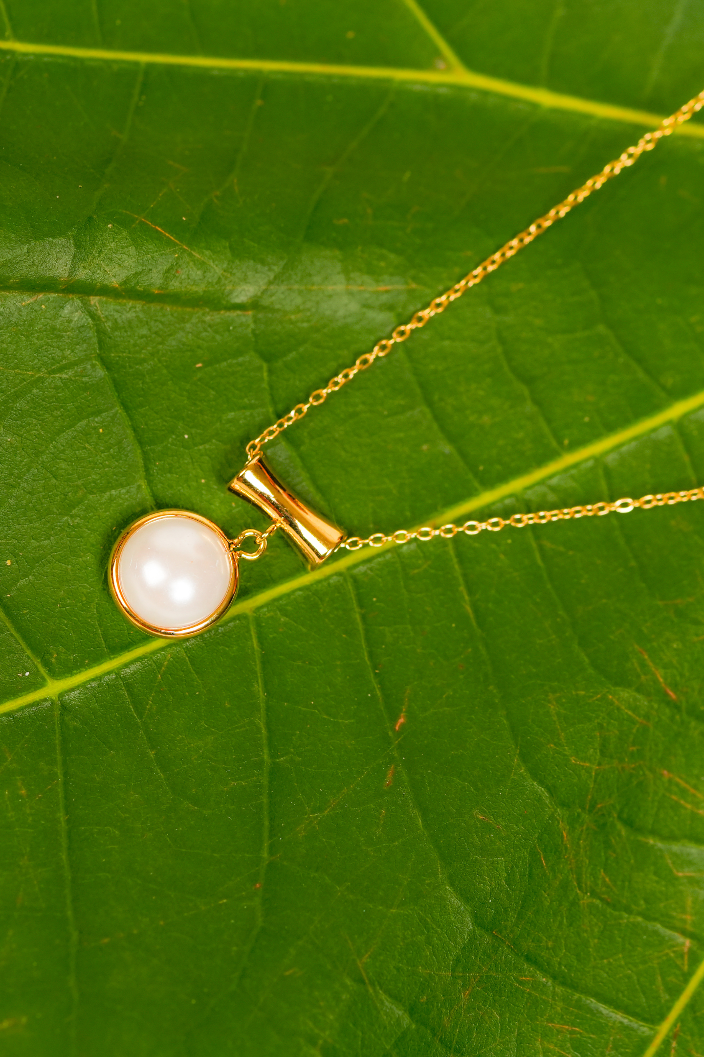 Gold-Plated Pendant with Pearl