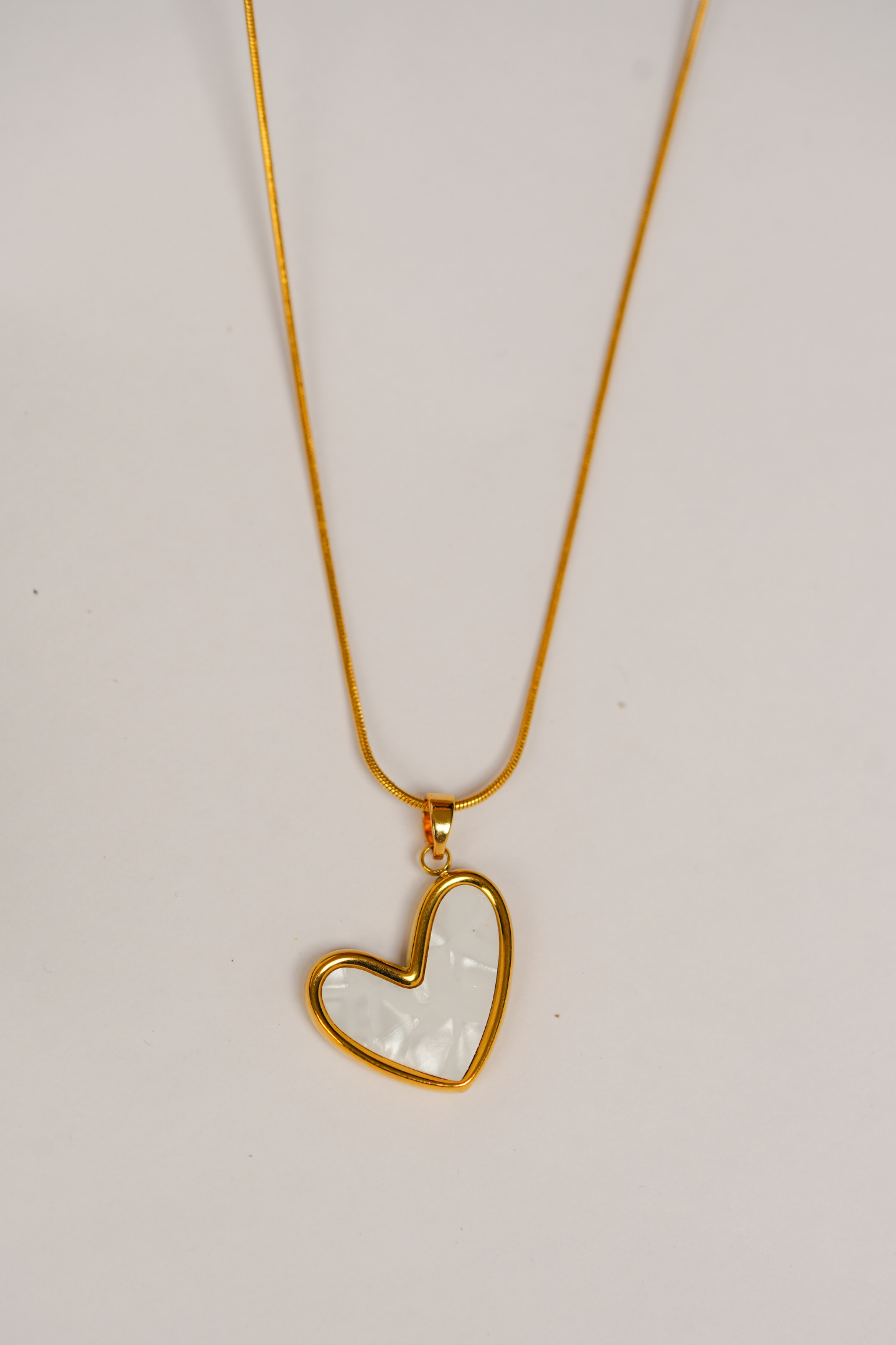 Gold-Plated Hollow Heart Necklace