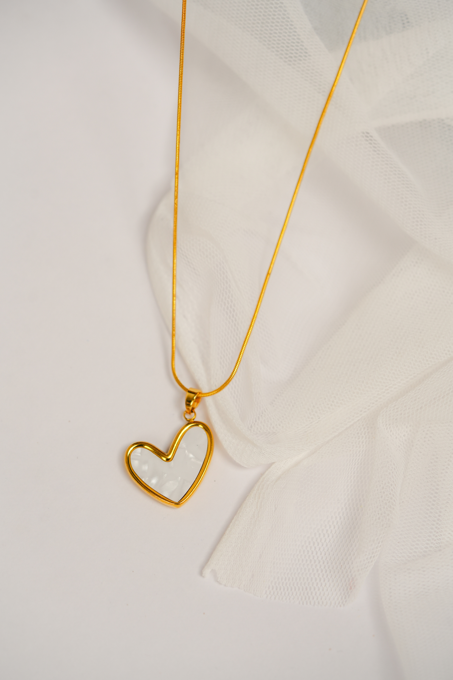 Gold-Plated Hollow Heart Necklace