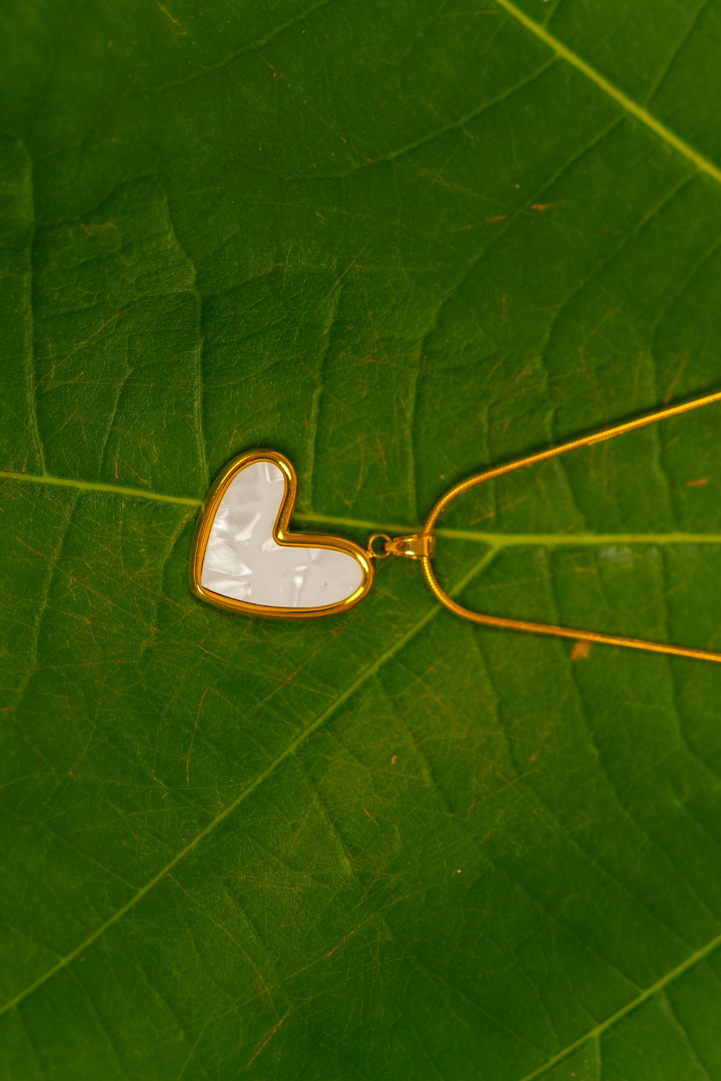 Gold-Plated Hollow Heart Necklace