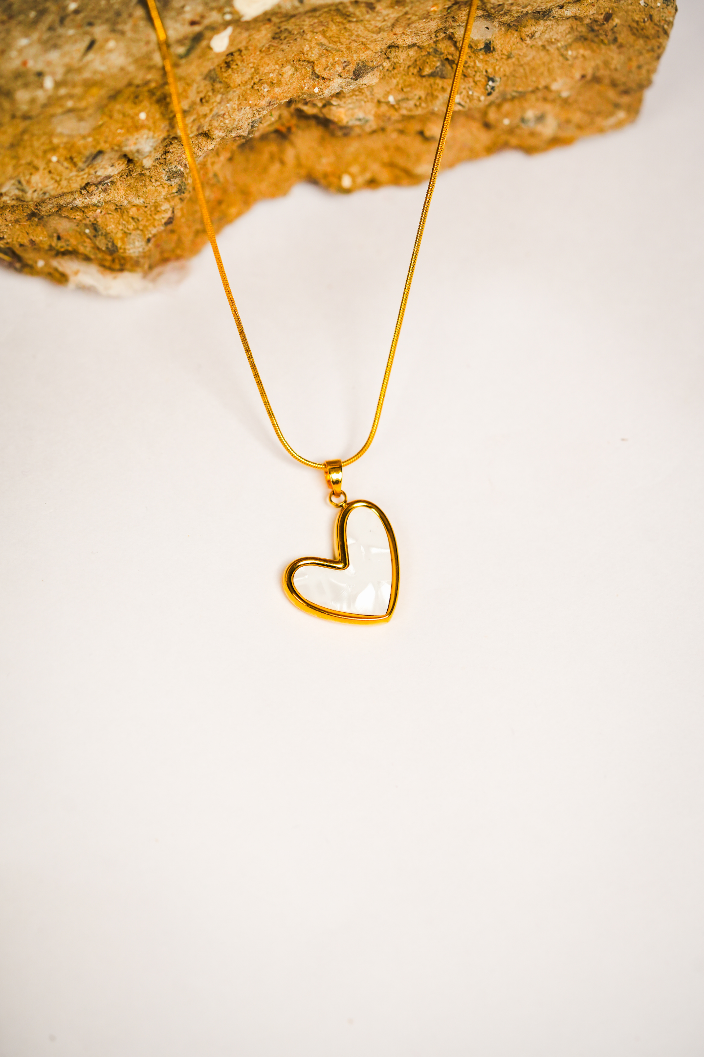 Gold-Plated Hollow Heart Necklace