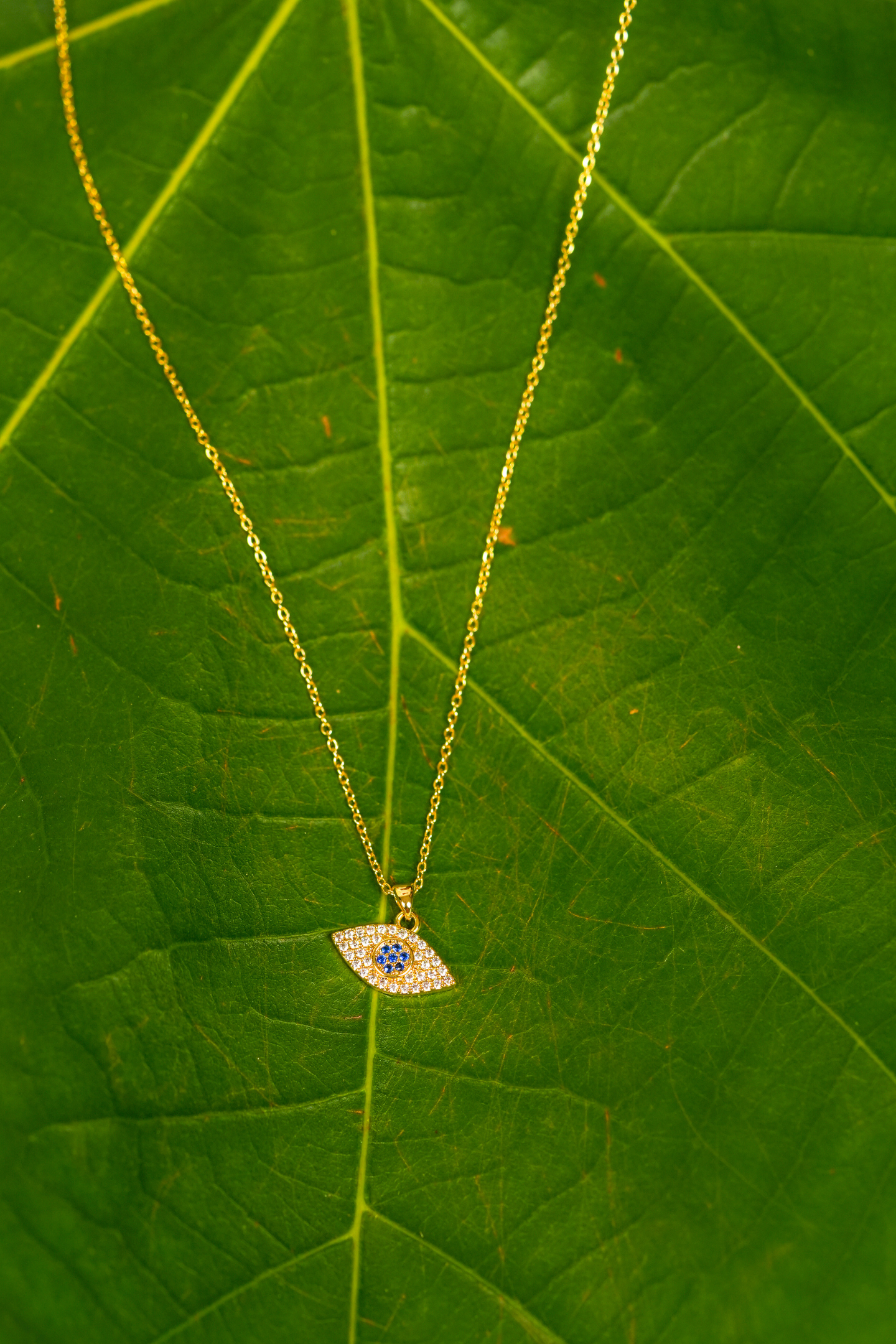 Gold Plated Evil Eye Pendant Necklace