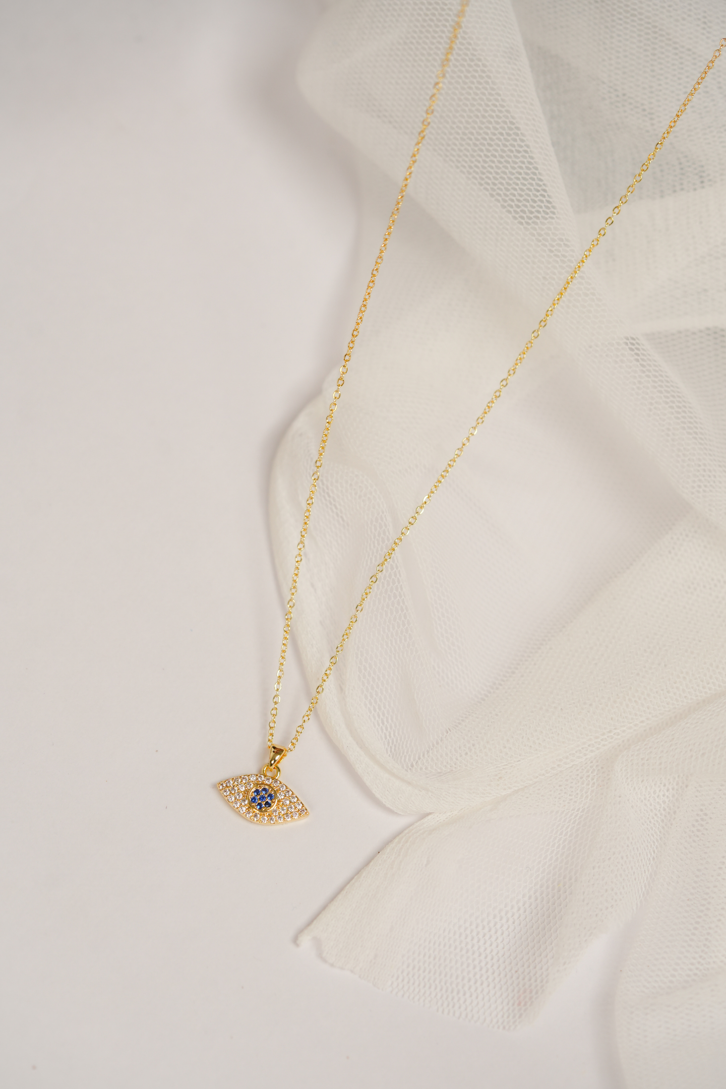 Gold Plated Evil Eye Pendant Necklace