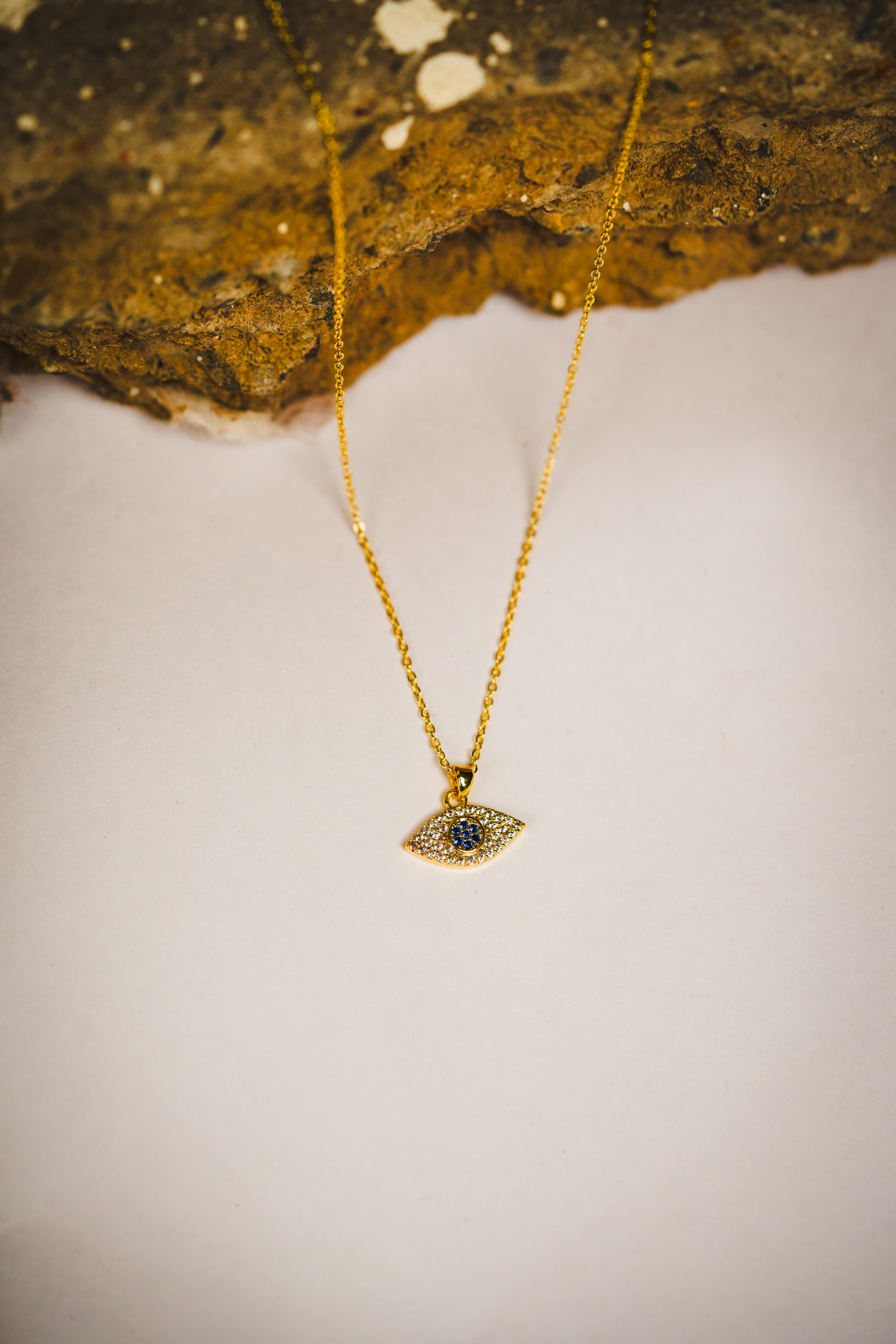 Gold Plated Evil Eye Pendant Necklace