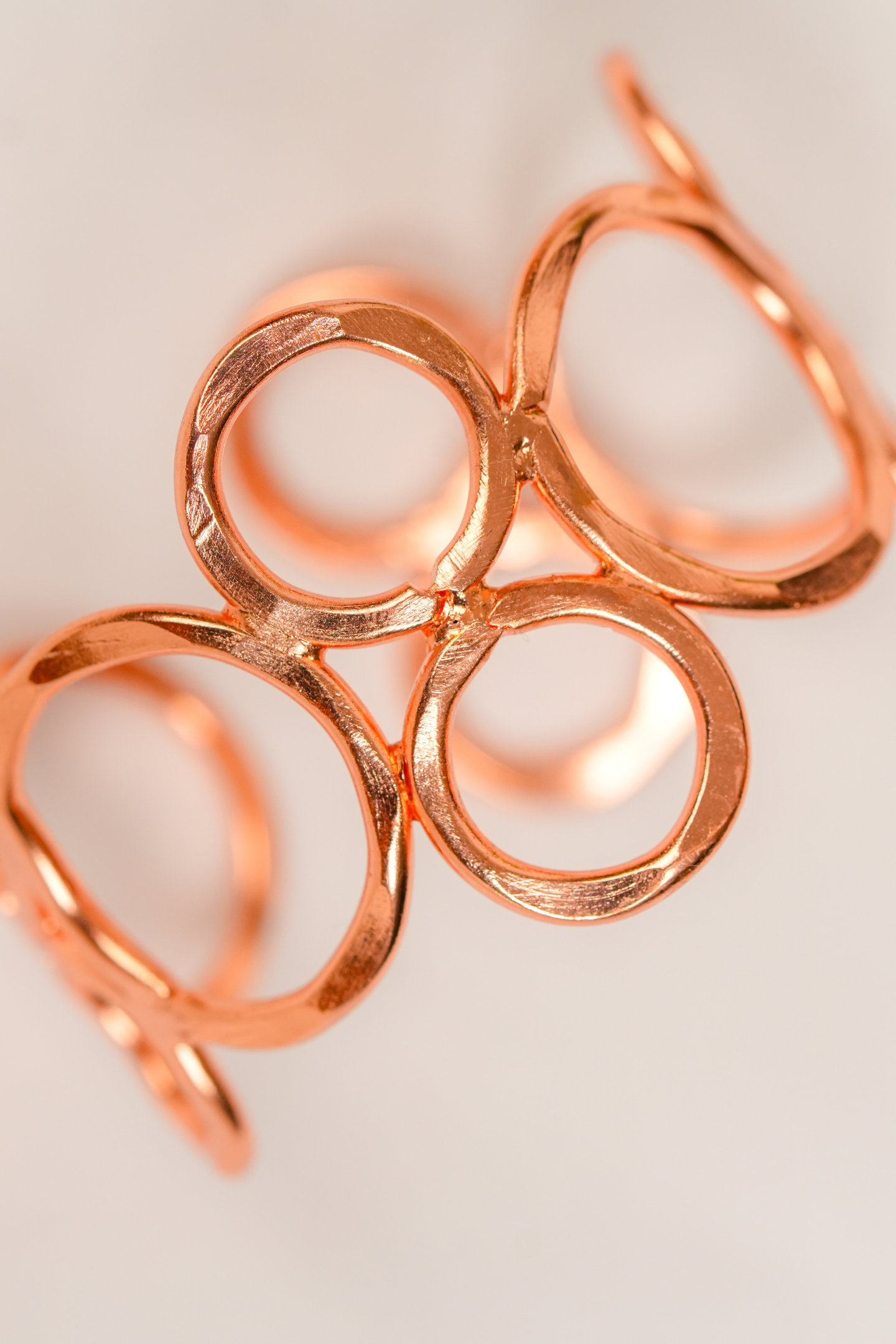 Trendy Rose-Gold Open Circle Bracelet