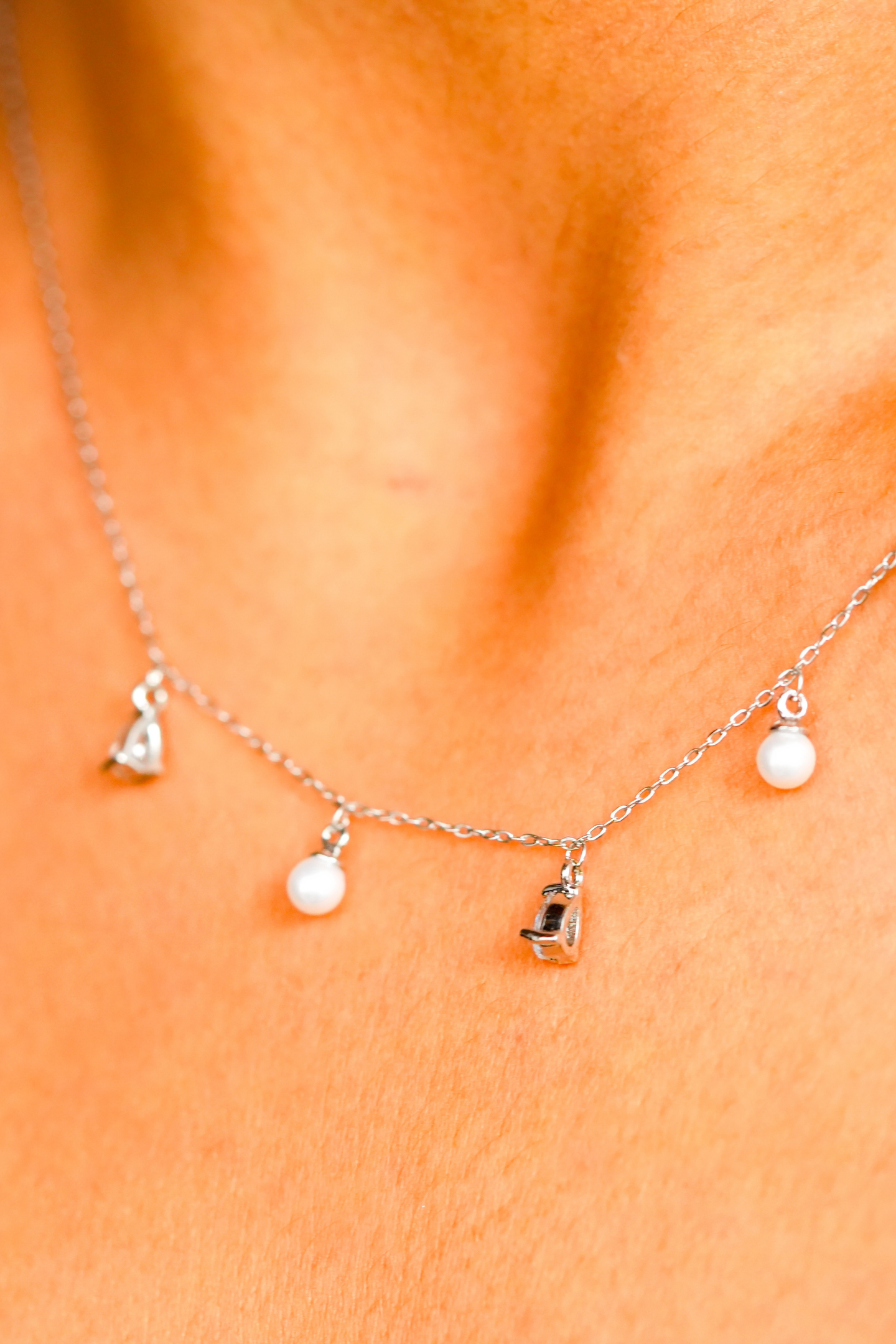 Adjustable Pearl & Crystal Pendant