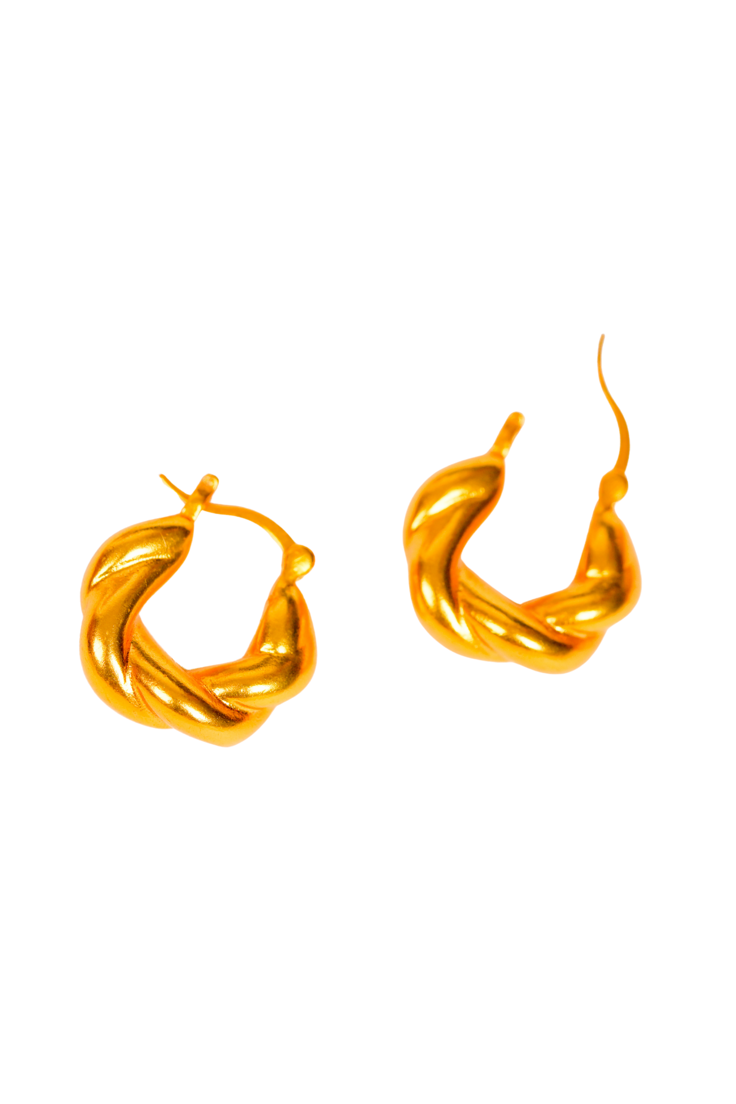 Chunky Twisted Gold-Plated Hoop Earring