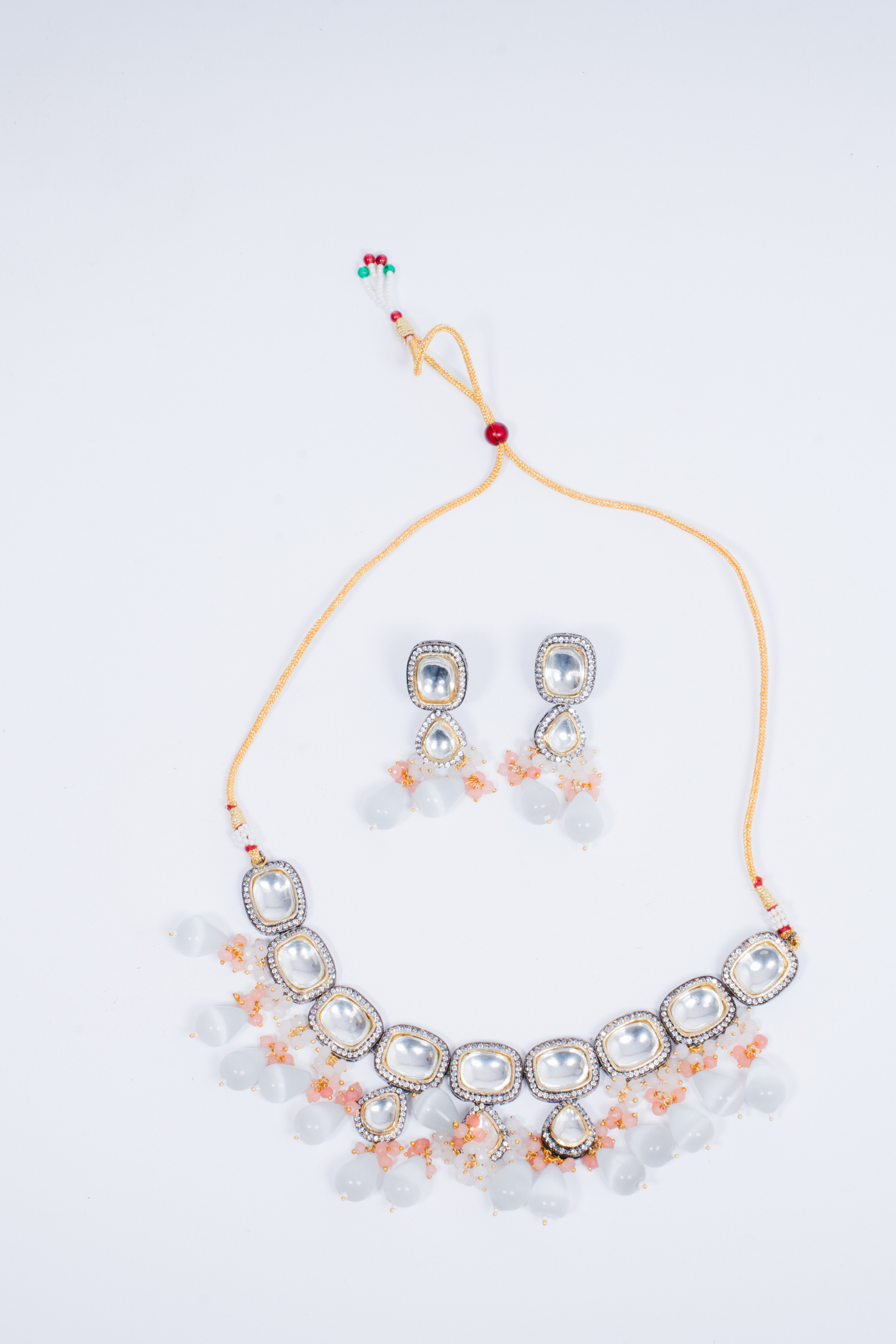 Grey Kundan Polki Choker Necklace