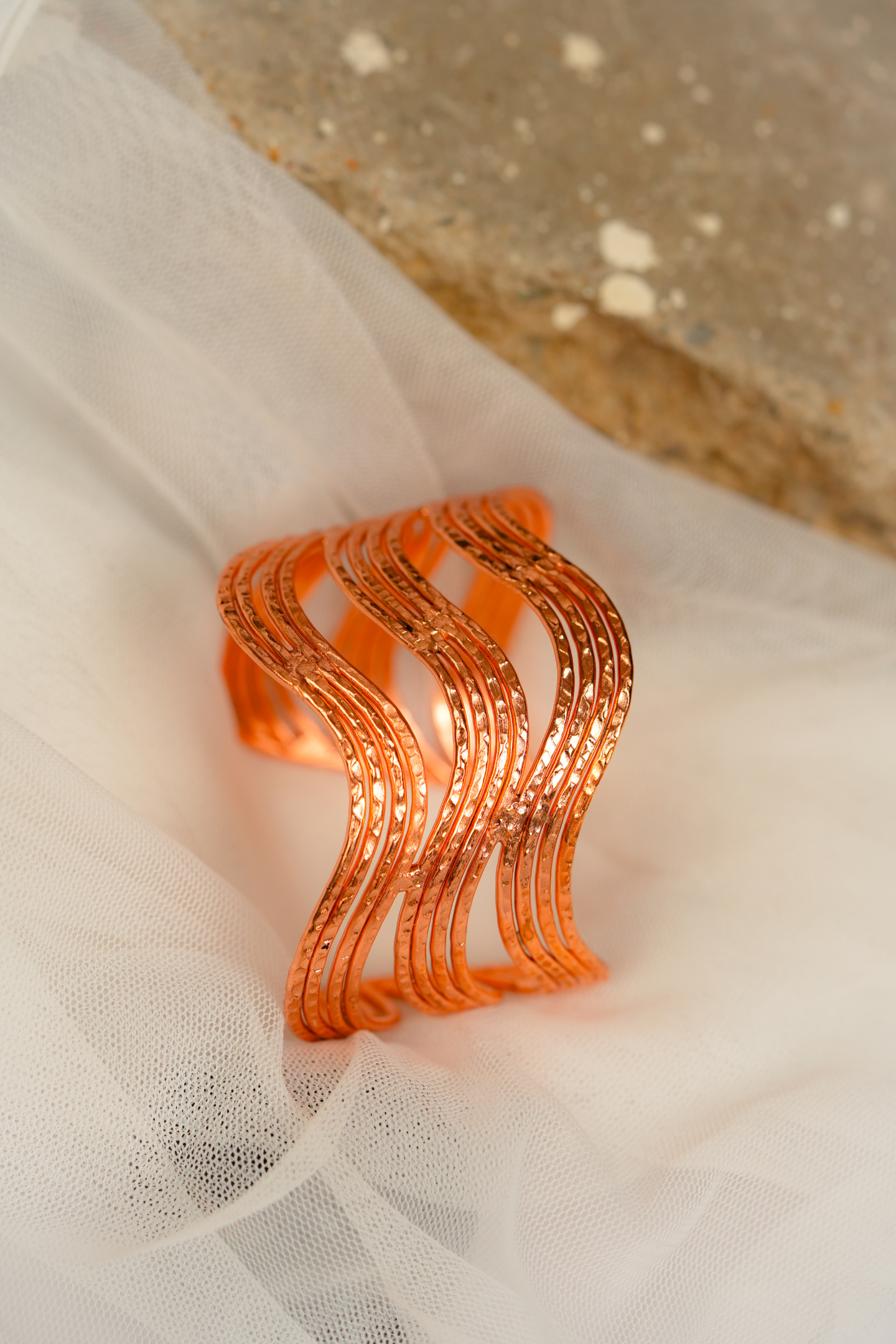 Luxury Rose-Gold Wave Bracelet