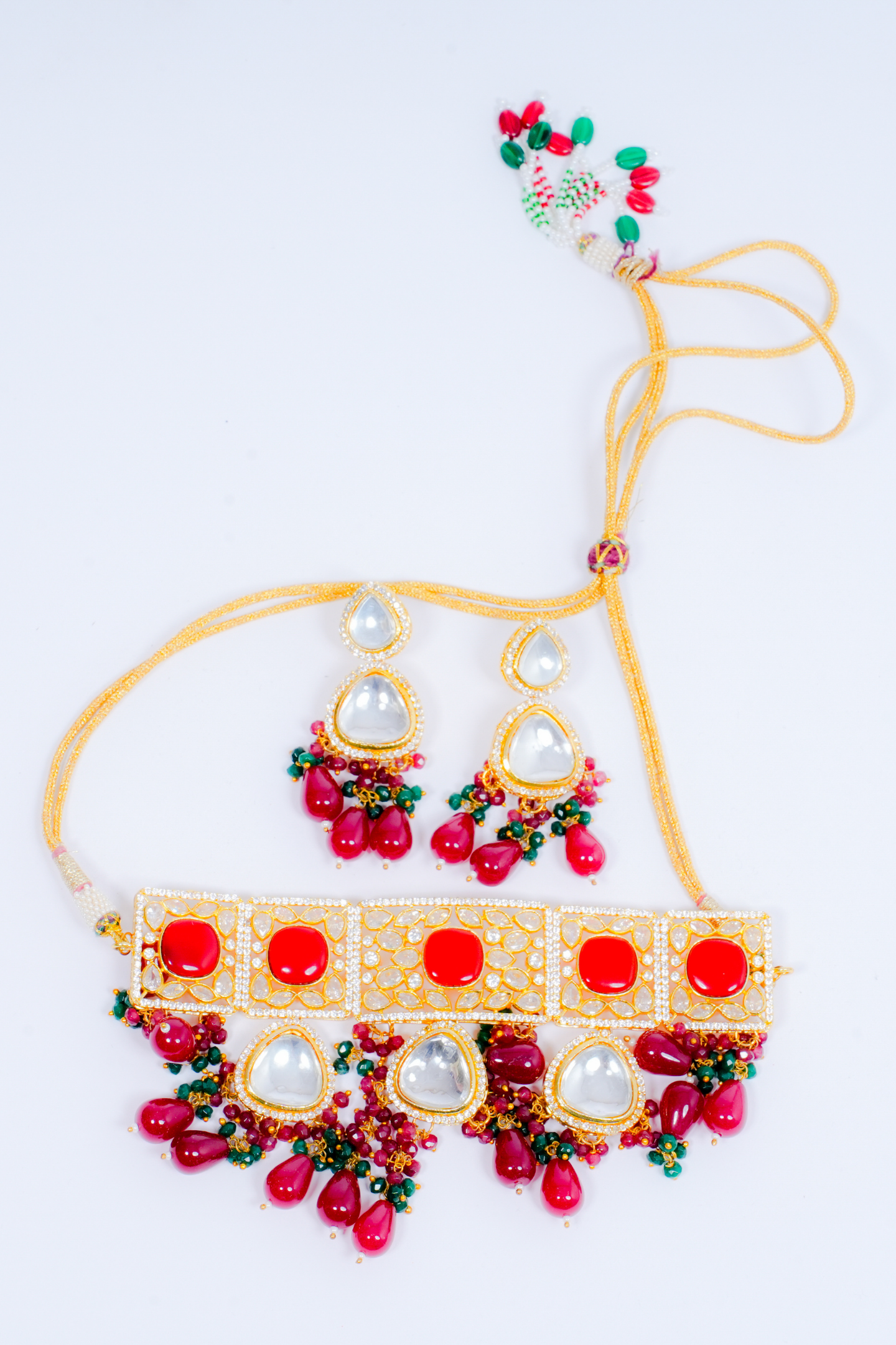 Royal Kundan Polki Ruby Red Stone Choker Necklace