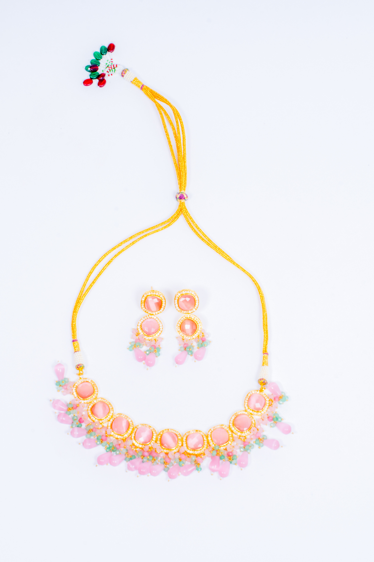 Pink Kundan Polki Choker Necklace