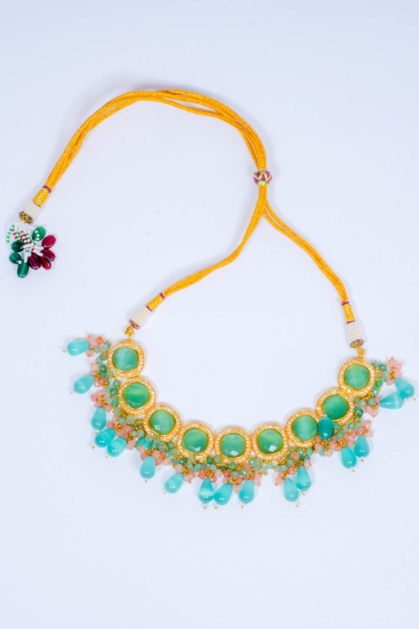 Green Kundan Polki Choker Necklace