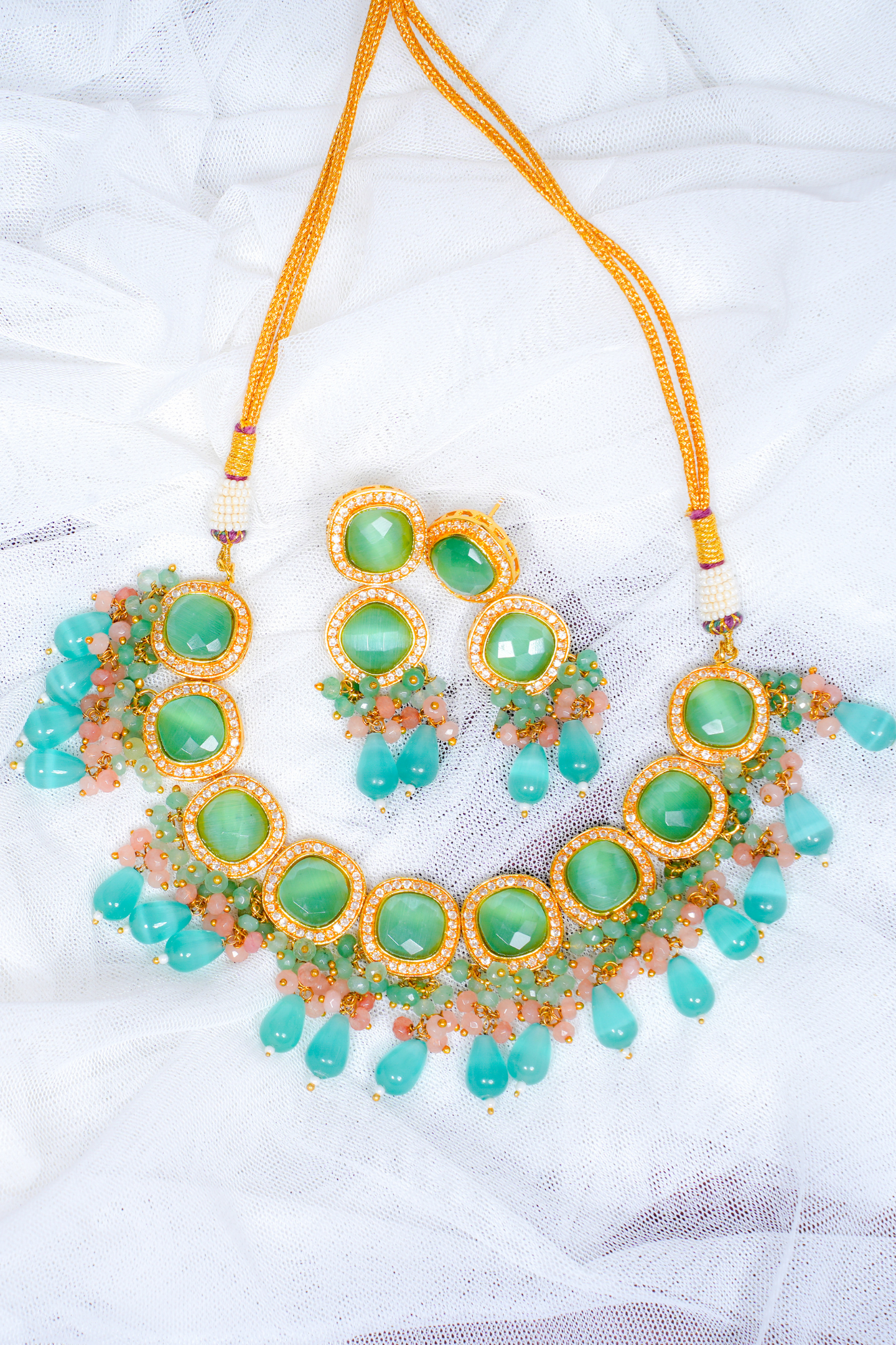 Green Kundan Polki Choker Necklace