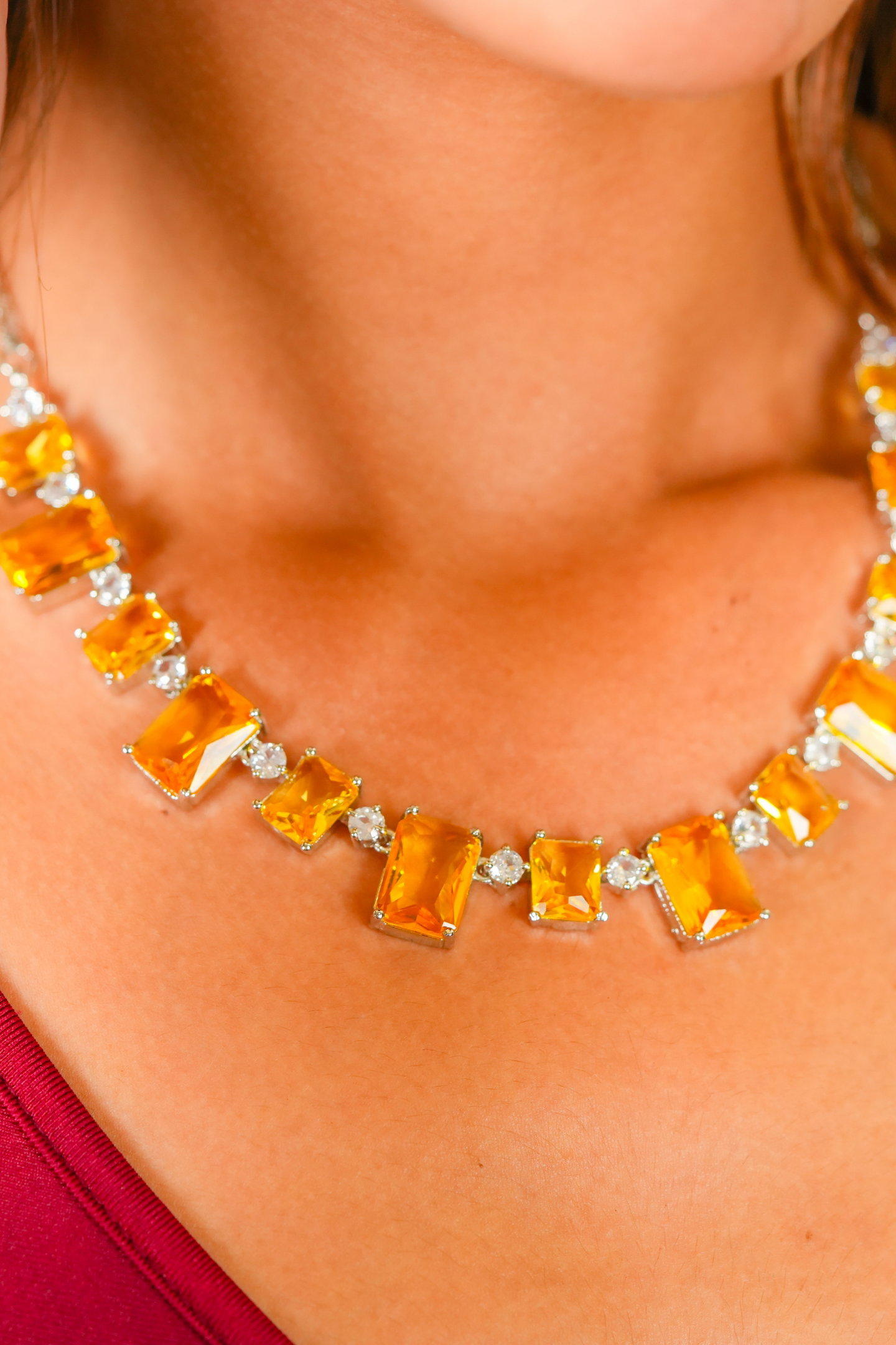 Luxury Crystal Necklace - Yellow