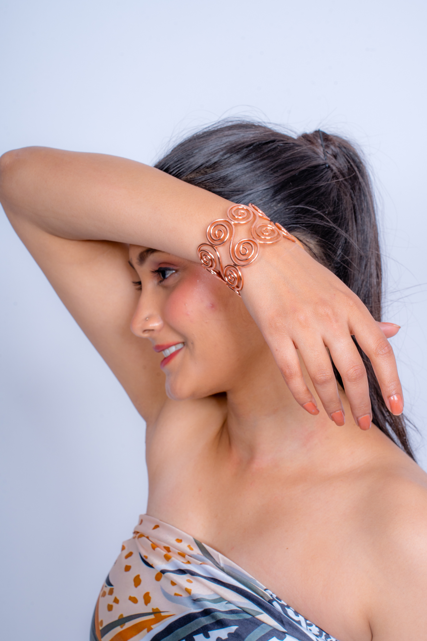 Elegant Rose-Gold Triple Band Bracelet