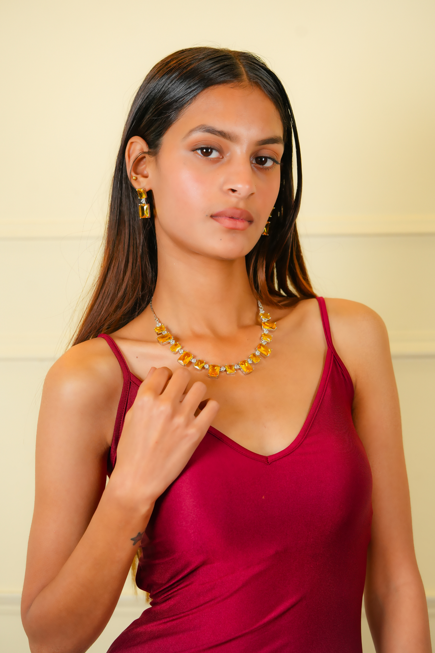 Luxury Crystal Necklace - Yellow