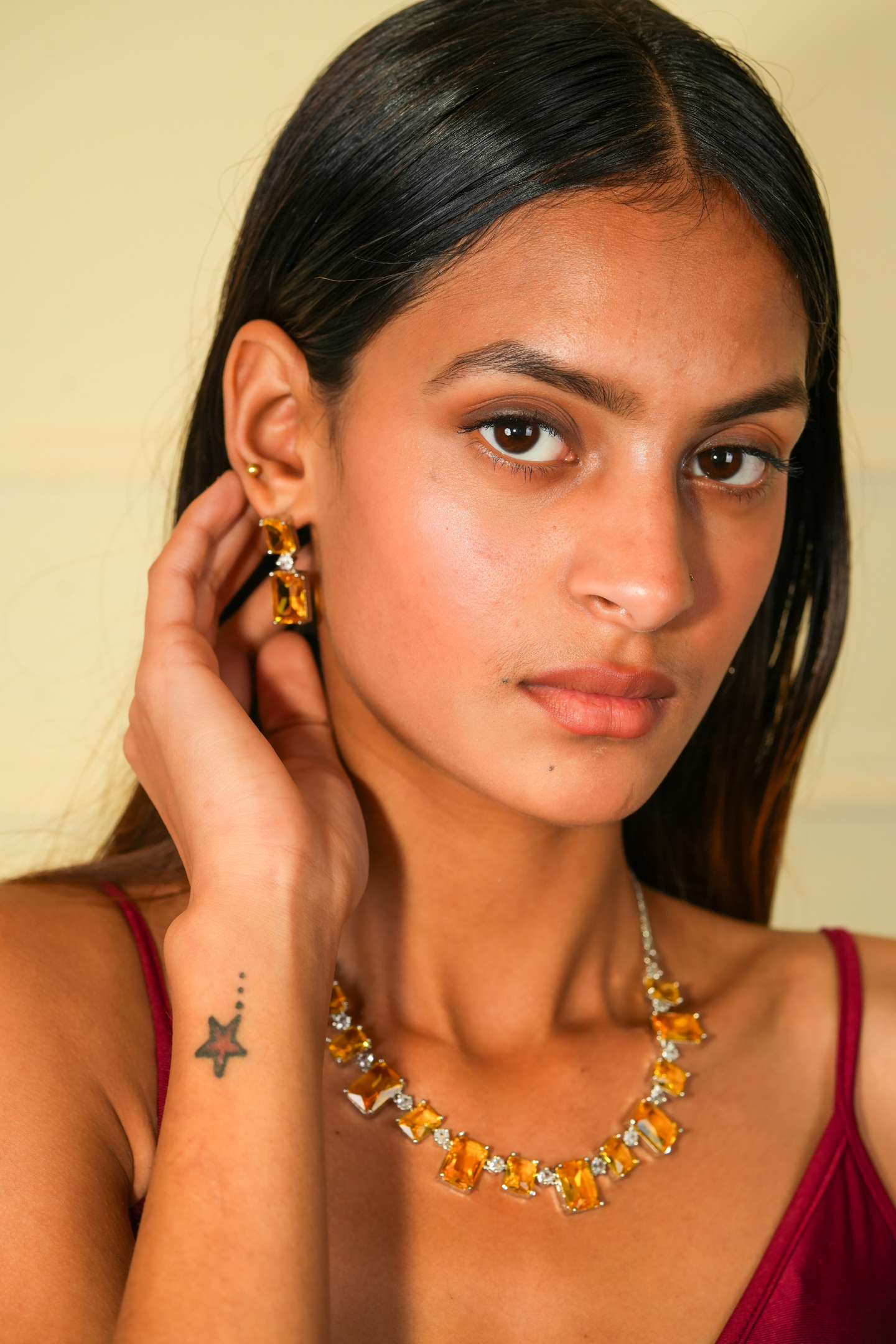 Luxury Crystal Necklace - Yellow