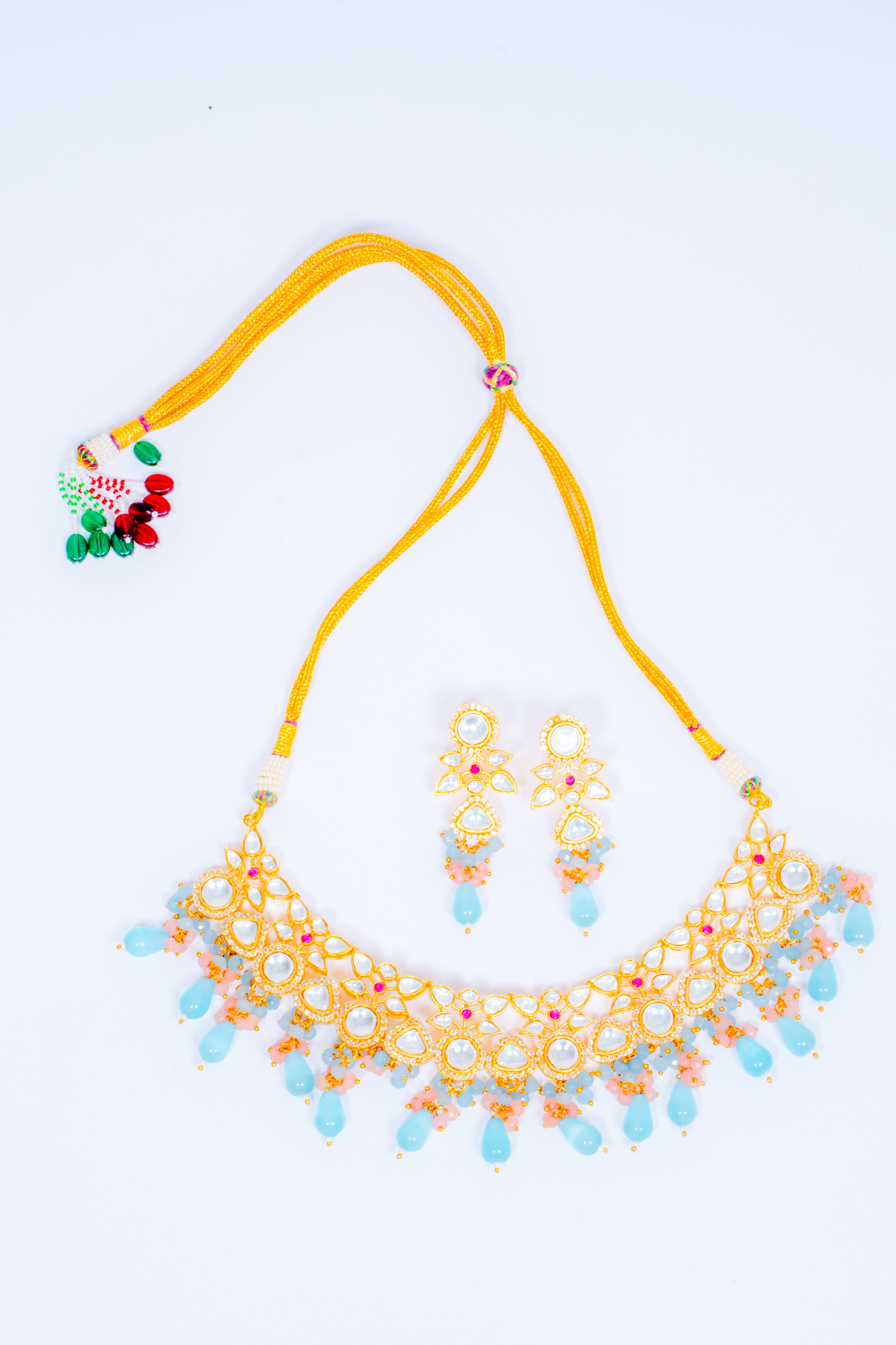 Kundan Polki Choker Necklace - Sea Green